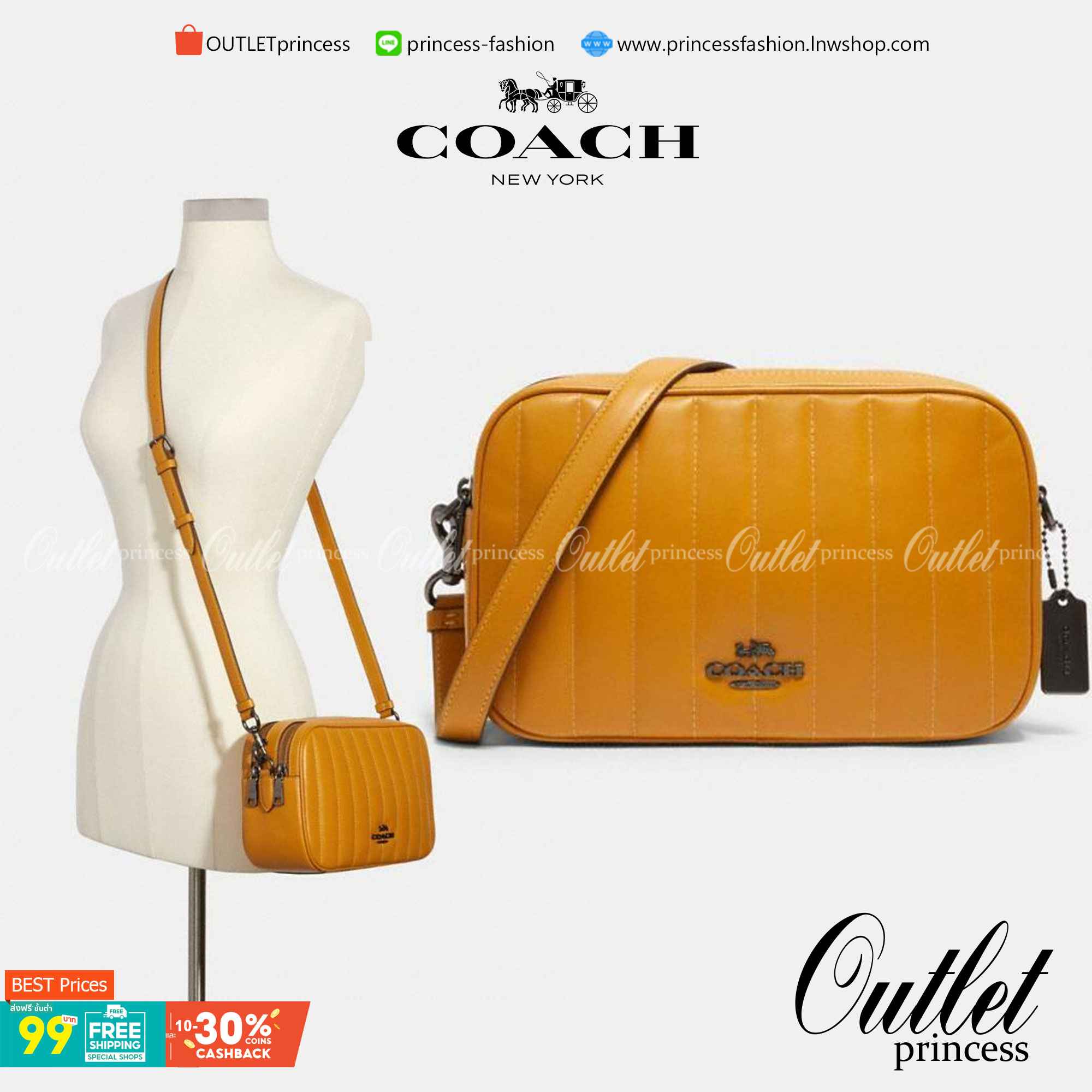COACH C1569 JES CROSSBODY WITH LINEAR QUILTING ใหม่ล่าสุด!! กระเป๋าสะพายข้าง รุ่น 2 ซิป ใบใหญ่จุใจ ดีไซน์ใหม่ เพิ่มลูกเล่นให้ดูหรูหรายิ่งขึ้น วัสดุหนังสังเคราะห์บุเป็นลายเส้นสวยงาม เปิด-ปิดด้วยซิป 2 ช่องหลัก ใช้งานง่าย ทรงสวยมากๆรุ่นนี้ มาพร้อมสายสะพาย cr