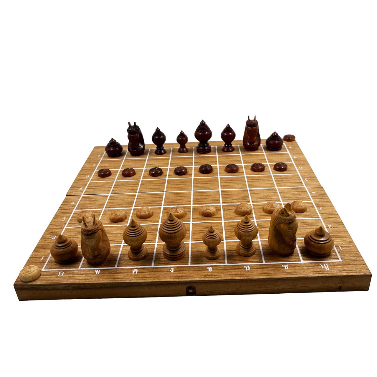 ชุดหมากรุกไทยพร้อมตัวหมากชุดกุมภัณฑ์พร้อมกล่องไม้แบบหีบล็อค