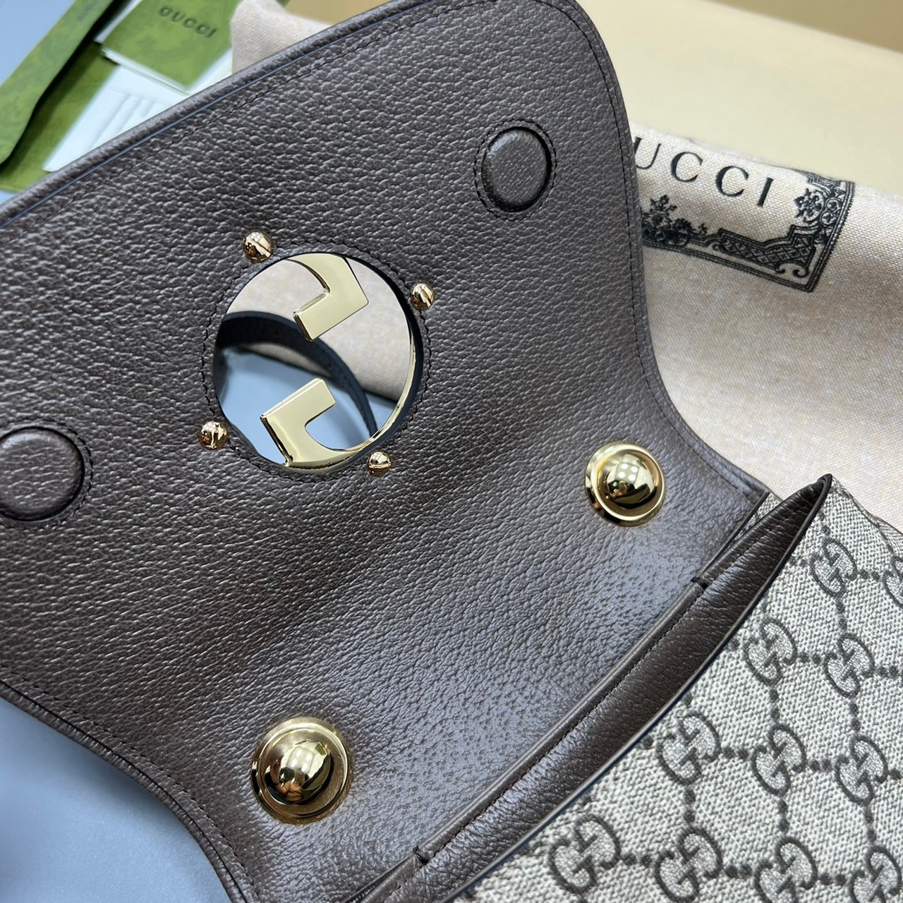 GUCCI Blondie mini shoulder bag เกรดเทพออริจินล หนังแท้และแคนวาสอย่างดี ภาพถ่ายจากงานขายจริง ใช้งานต่างประเทศได้ ผ่านทุก ตม