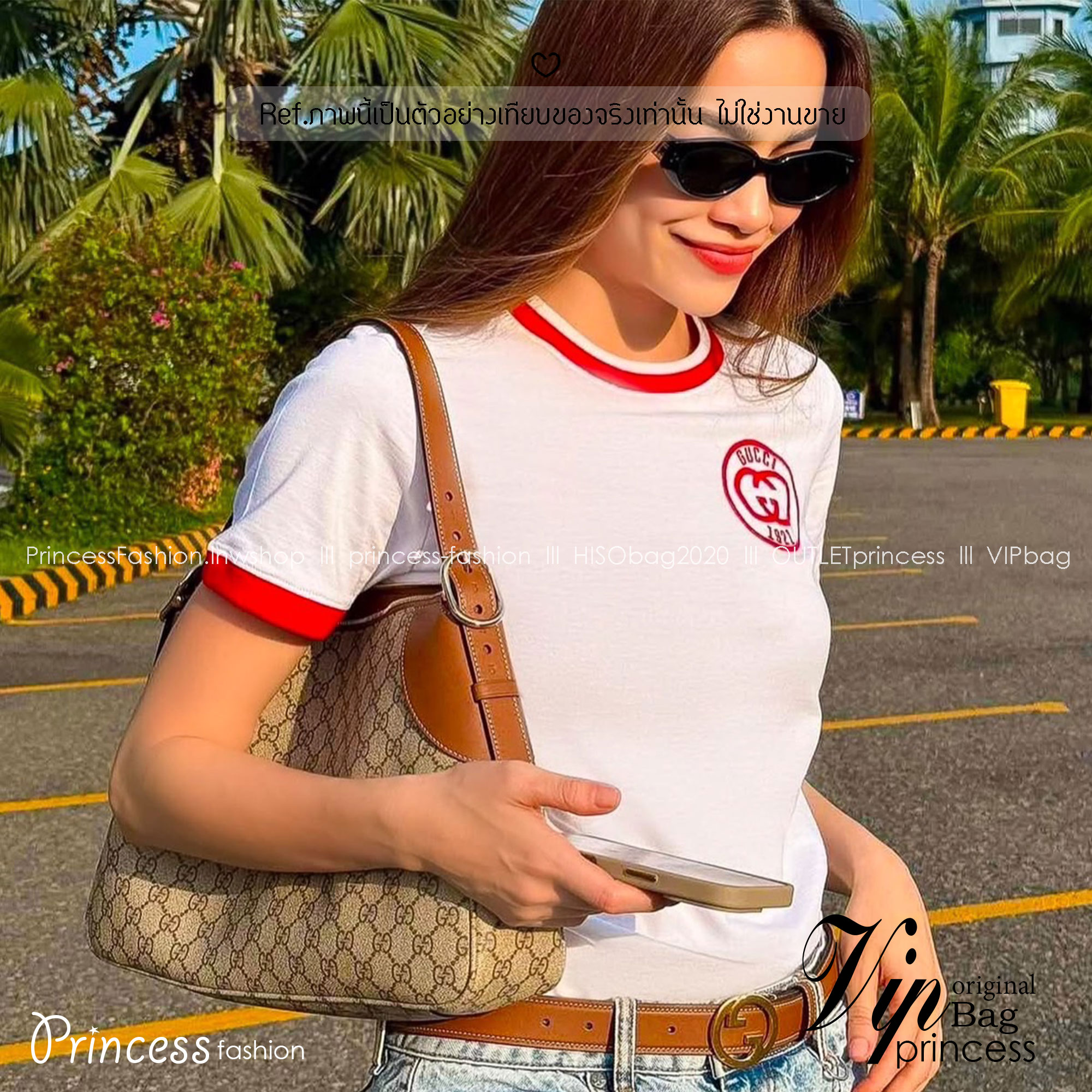 GUCCI GG Emblem medium shoulder bag กระเป๋าสะพายทรงใหม่สวยคลาสสิค พิมพ์ลายคมชัด เป็นไอเท็มต้องมีและยกเป็น everyday bag ได้เลย