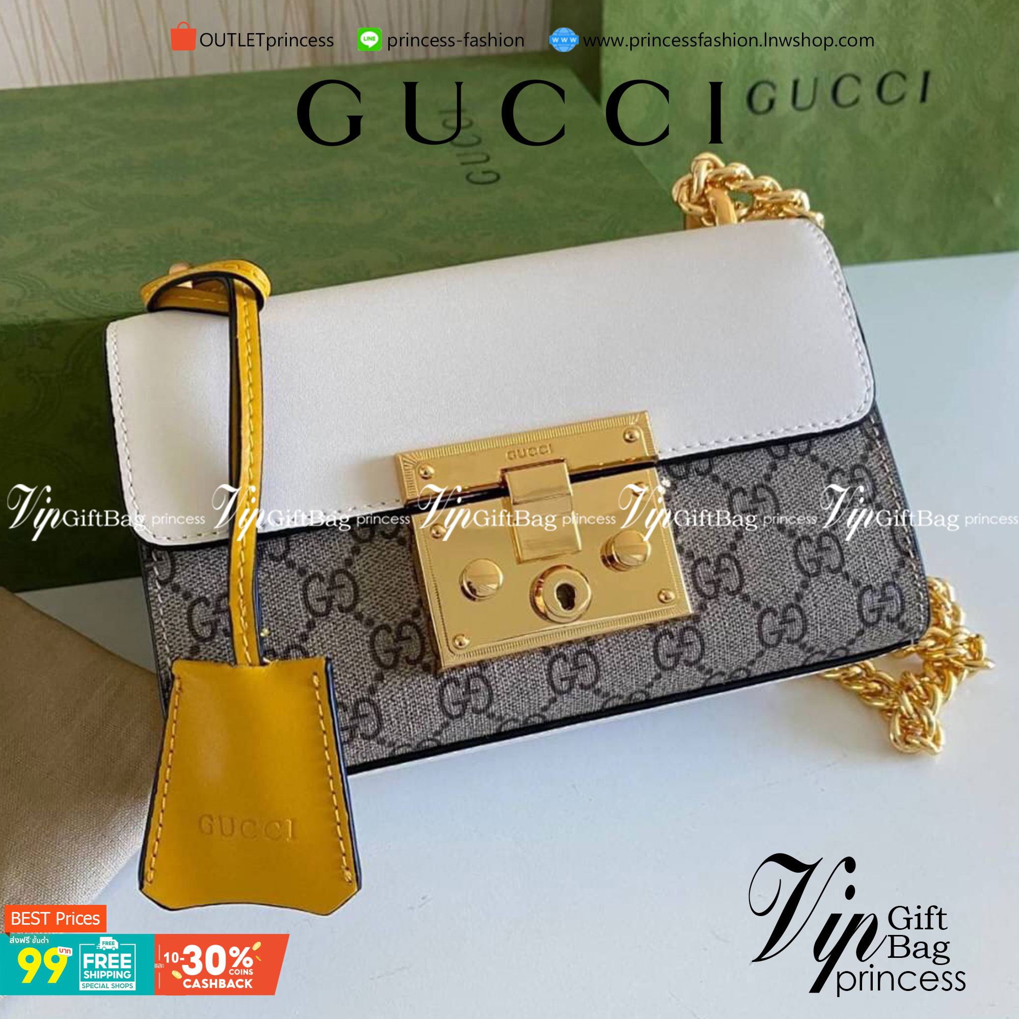 VIP GIFT 】หนังแท้ GUCCI Padlock small shoulder bag GG Supreme canvas กระเป๋าสะพายไหล่ขนาดกะทัดรัด เหมาะกับวันสบายๆ แต่ยังคงความหรูหราตามแบบฉบับแบรนด์ คุ้มค่าน่าใช้ งานจริงสวยมากๆ ค่ะ