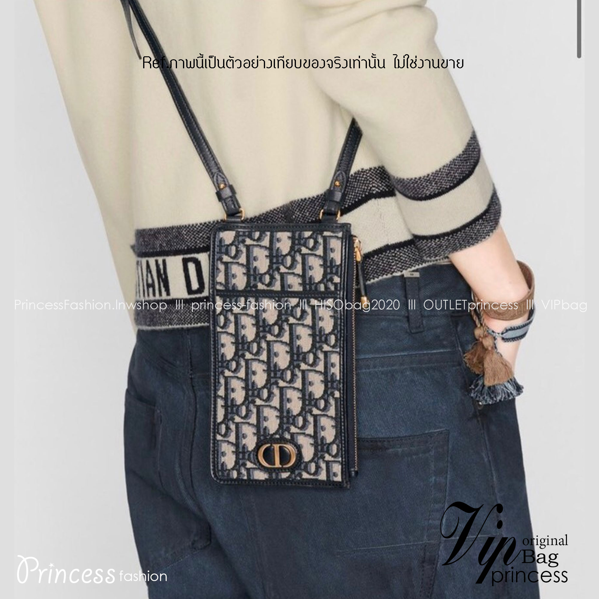 DIOR 30 MONTAIGNE WALLET / Dior 30 montaigne long wallet / Dior phone holder crossbody bag **สินค้าเกรดออริจินอล 1:1 สลับแท้ งานสวยตามรูป ภาพถ่ายจากงานขายจริง ใช้งานต่างประเทศได้