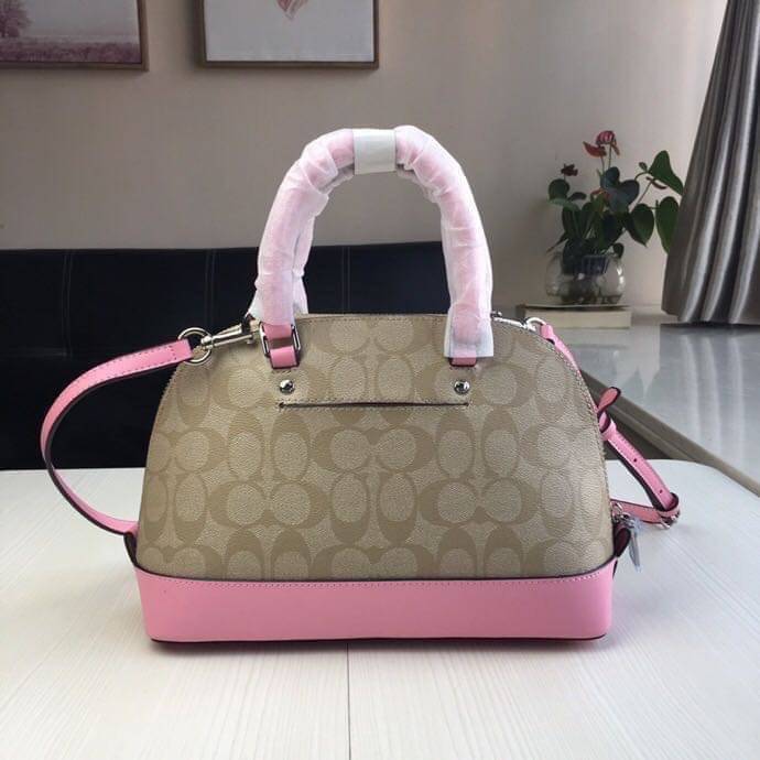 Coach Mini Sierra Signature กระเป๋าถือทรงโดม ภายในกว้างสามารถใส่กระเป๋าเงินเล็ก และมือถือได้ และยังมีช่องซิปเล็ก 1 ช่อง ด้านหลังมีกระเป๋าเล็กเก็บบัตร 1 ช่อง ใครยังไม่มีพลาดไม่ได้แล้วนะคะ