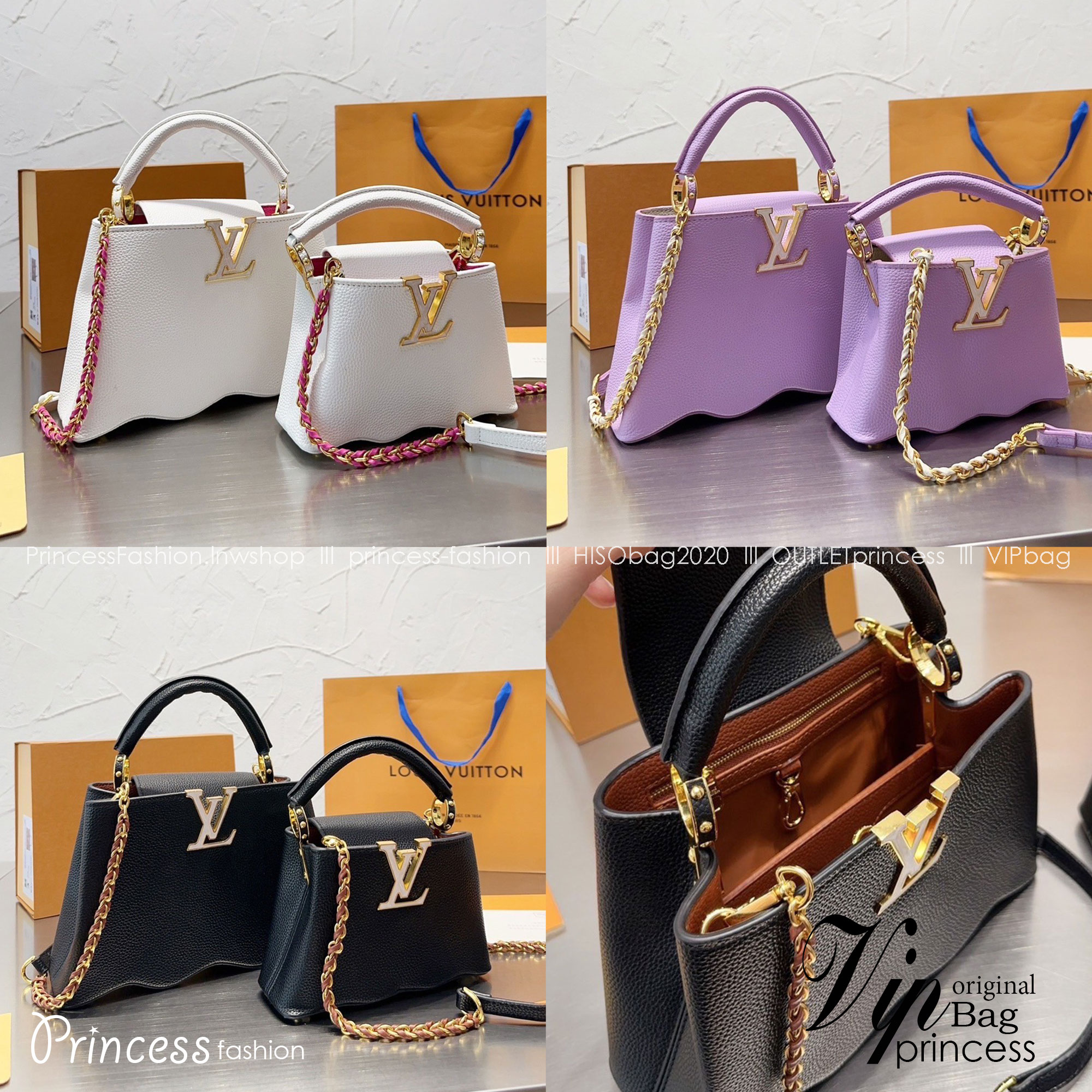 พร้อมส่ง 3 สี 🥂 LV Capucines Top Handle Bag / LV Makes Waves With Its New Capucines แบบใหม่แบบสับ น่ารักมากเว่อร์ ฐานกระเป๋าดีไซน์เวฟ โค้งน่ารัก