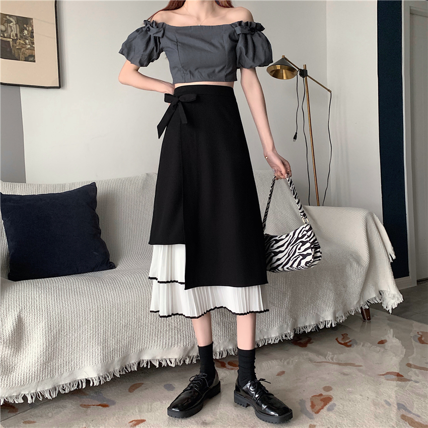 พร้อมส่ง 🥠 Emmy skirt กระโปรงยาวแต่งพลีทน่ารัก (IN33471)