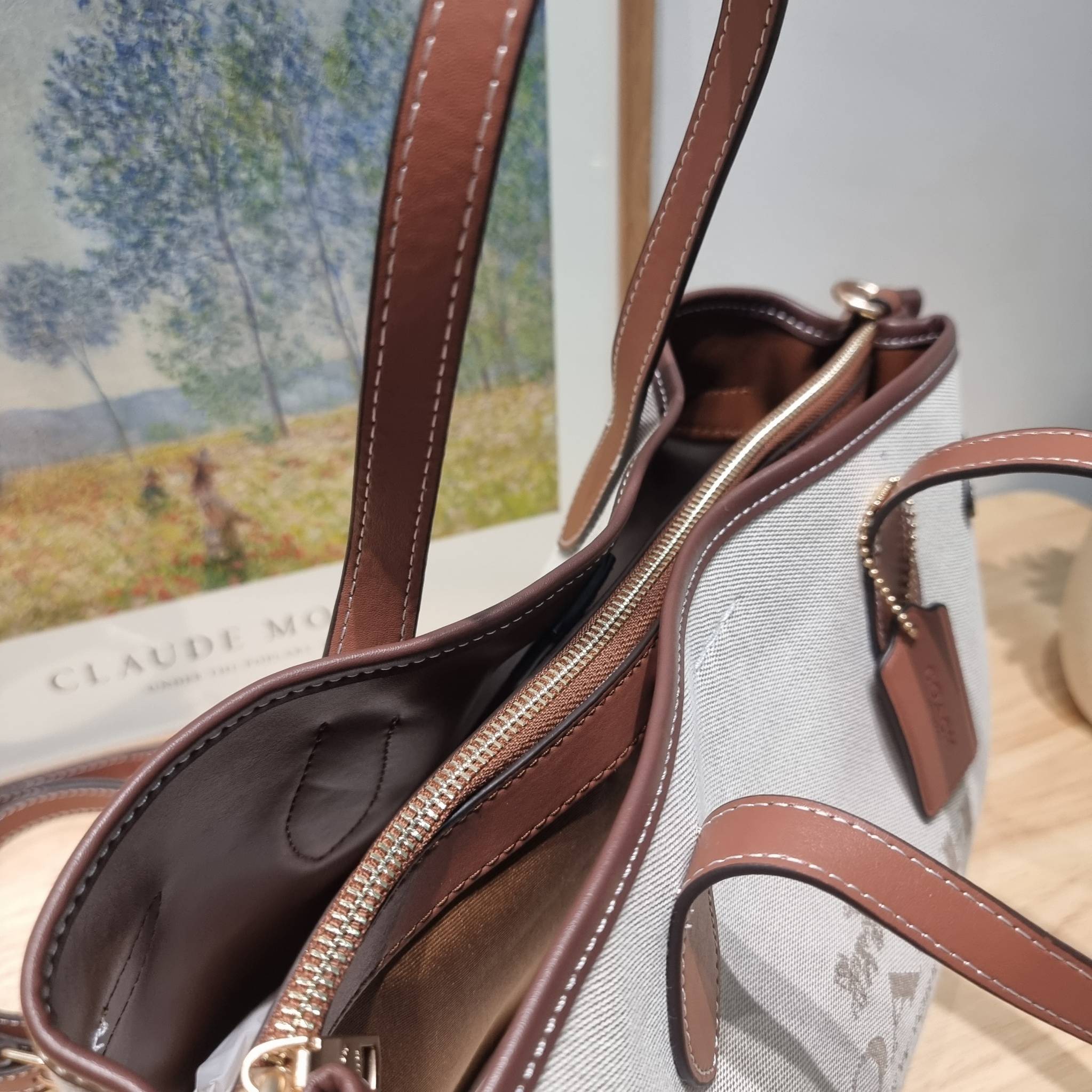 COACH CH189 HANNA CARRYALL น้องใหม่ เรียบหรู ดูแพง กับกระเป๋าถือ/สะพายทรงสวย โทนสีคลาสสิค ดีไซน์ตกแต่งสายคาดจับจีบข้างกระเป๋าเพิ่มดีเทล มาพร้อมหูจับในตัว