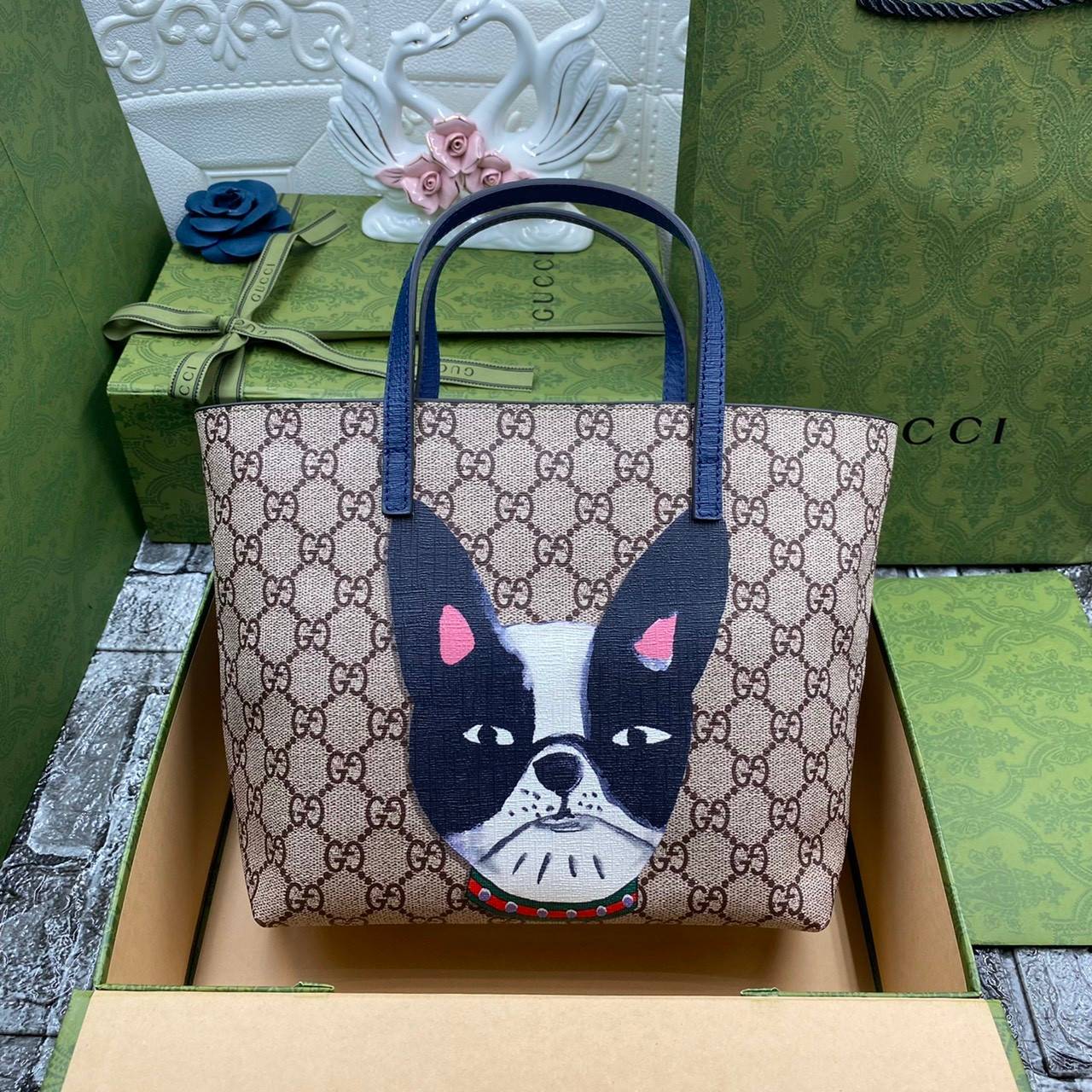 VIP 】Animal-Friendly Gucci Kid Tote Bag งานหนังแท้ทรงตั้งสวย ขนาดกะทัดรัด จุของได้เยอะ ใช้ได้ทั้งเด็กและผู้ใหญ่ น่ารักมากค่ะ **รุ่นขายดีตลอดกาล**
