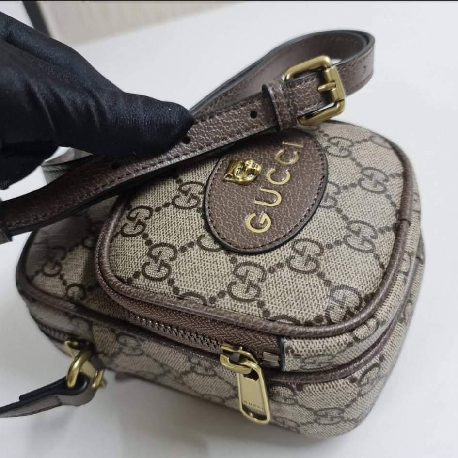 หนังแท้ GUCCI Neo Vintage mini bag / GG Mini Crossbody bag กระเป๋าสะพายข้างใบเล็ก ใช้ได้ทั้งชาย/หญิง งานหนังแท้ทั้งใบ ออริจินอลเกรด ภาพสินค้าถ่ายจากงานขายจริง ใช้งานต่างประเทศได้ค่ะ