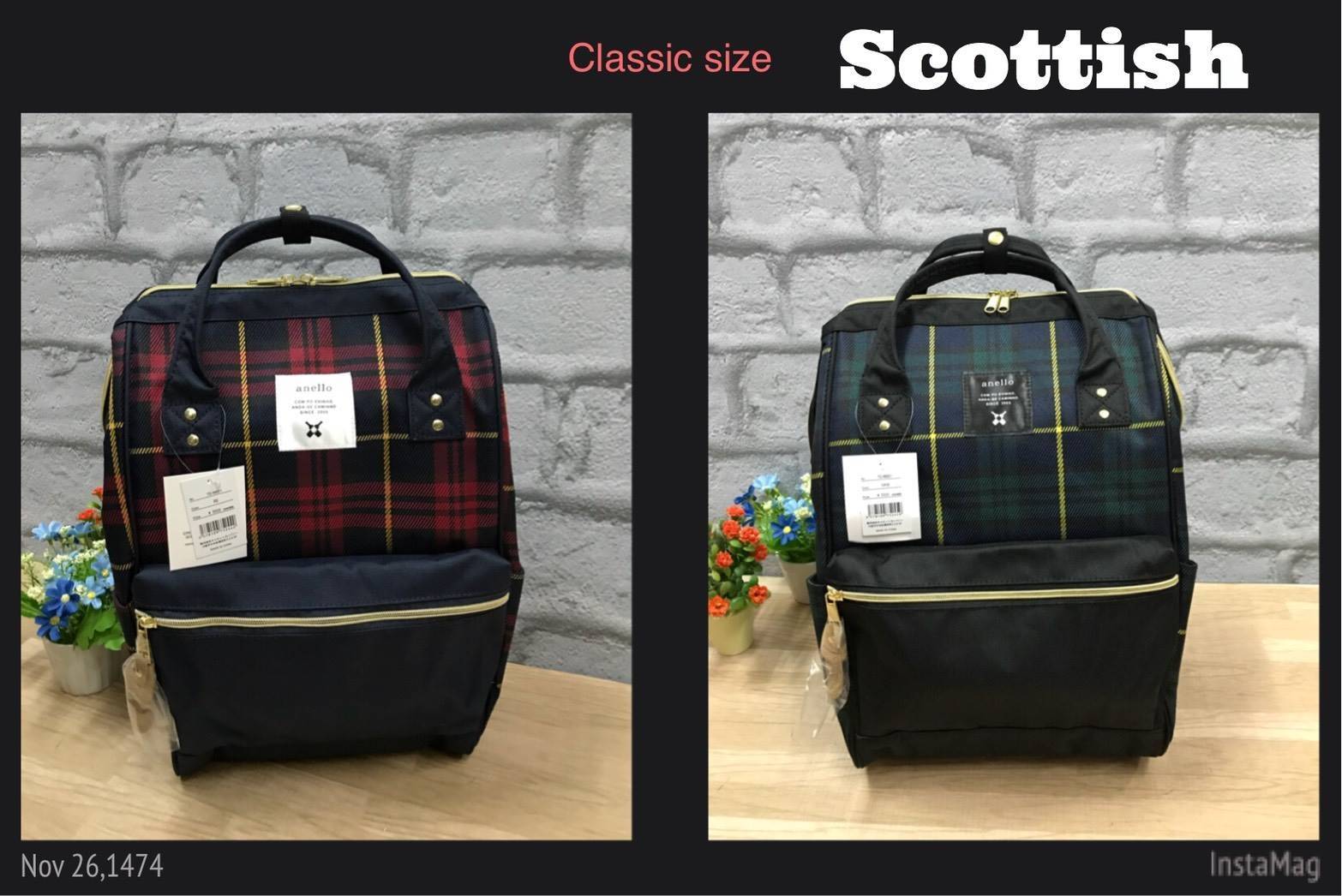 Anello Scottish Canvas Rucksack รุ่นใหม่ชนช้อปญี่ปุ่นกันไปเลยคร้า !!! เป้ขนาดไซส์ Classic วัสดุ ผ้าแคนวาส มีช่องซิปด้านหน้า มีช่องเก็บของด้านข้างทั้งสองด้าน ที่หูจับมีตัวล้อค มีโครงที่ปากกระเป๋า มีซิปด้านหลังเพื่อหยิบจับของภายในด้านหน้าผ้าลายสก็อต ลงตัวกั