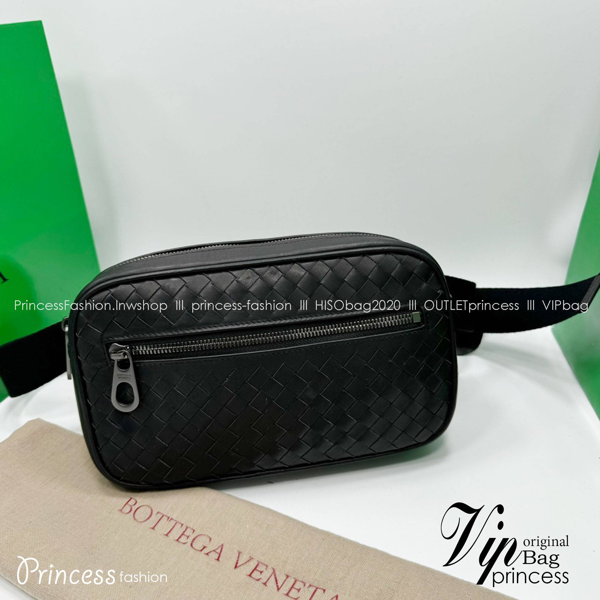 BOTTEGA Belt Bag กระเป๋าคาอก ดีไซส์สานเป็นเอกลักษณ์ everyday look เอาใจหนุ่มๆ สวยเท่คลาสสิก เกรดออริ 1:1