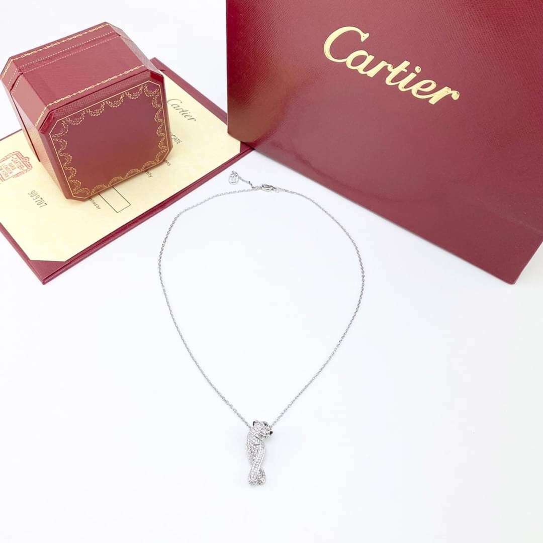 Cartier Necklace Panther De สร้อยคอคาเทียร์ ภาพถ่ายจากงานจริง งานปั้มวัสดุโลหะเคลือบขึ้นเงาตามรูป ใช้งานต่างประเทศได้