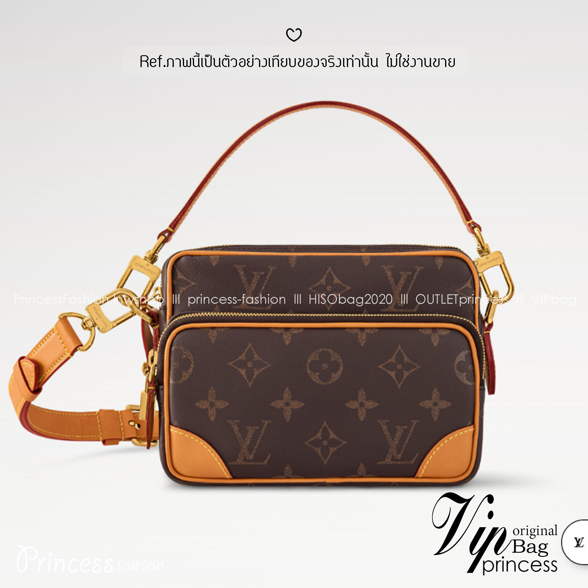 LV Nil bag Monogram Canvas กระเป๋าสะพายทรงแมสเซ็นเจอร์สไตล์วินเทจ ครอสบอดี้รุ่น Nil หรูหรา พิมพ์ลาย โมโนแกรมพาตินา VVT ช่วยขับเน้นลุควินเทจให้โดดเด่น