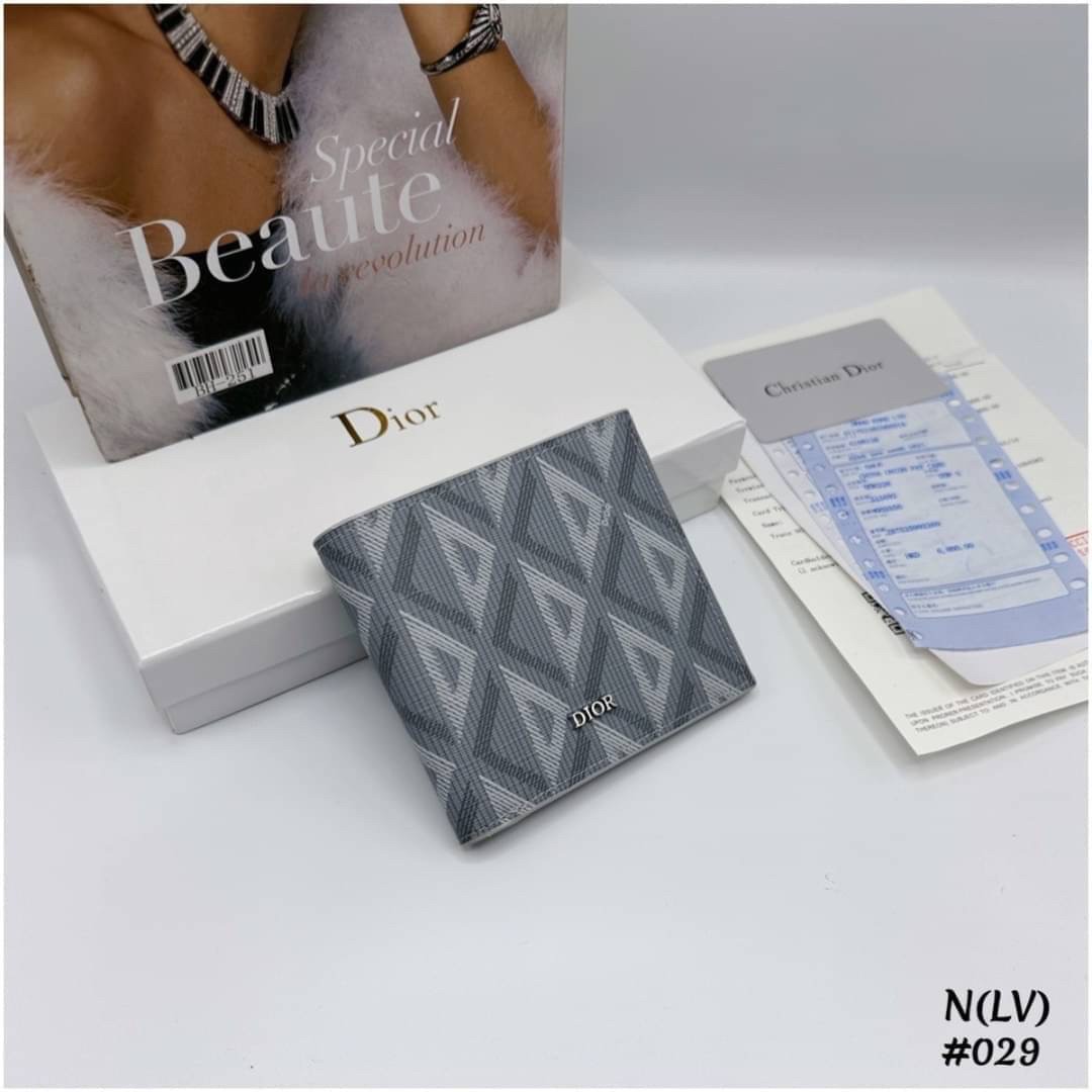 DIOR Vertical Long Wallet / CD Diamond Wallet Canvas กระเป๋าสตางค์ผู้ชาย พร้อมส่งที่ไทย ภาพสินค้าถ่ายจากงานขายจริง ใช้งานต่างประเทศได้