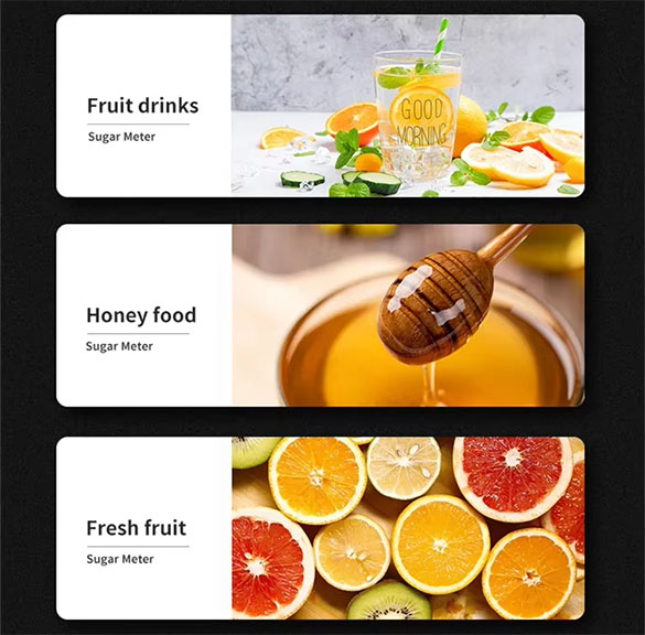 เครื่องวัดความหวานน้ำเชื่อม น้ำผึ้ง น้ำผลไม้เข้มข้น แยมผลไม้ ซอส ทุเรียน ผลไม้ เครื่องดื่ม ระบบดิจิตอล ช่วงวัด 0-93% Brix