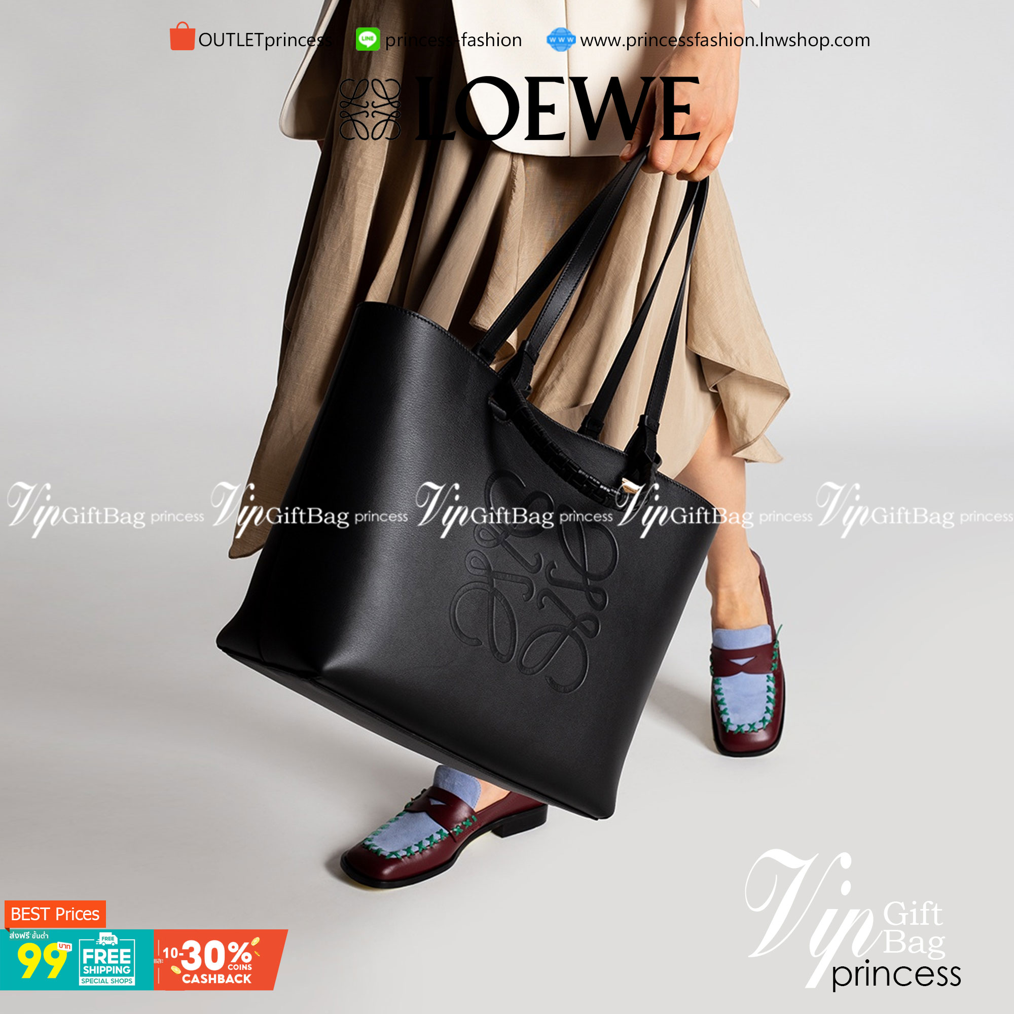 พร้อมส่งความสวย! Super Rare! ห้ามพลาด!✴️ LOEWE HANDLE & SHOULDER BAG VIP GIFT WITH PURCHASE (GWP) กระเป๋าหนังแท้พรีเมี่ยมกิ๊ฟ Limited จาก LOEWE PERFUME DUTYFREE รุ่น Rare items สุดๆวัสดุหนังแท้ Lambskin แบบนิ่มเทคเจอร์สวยดีไซน์สุดหรูคงเอกลักษณ์แบรน