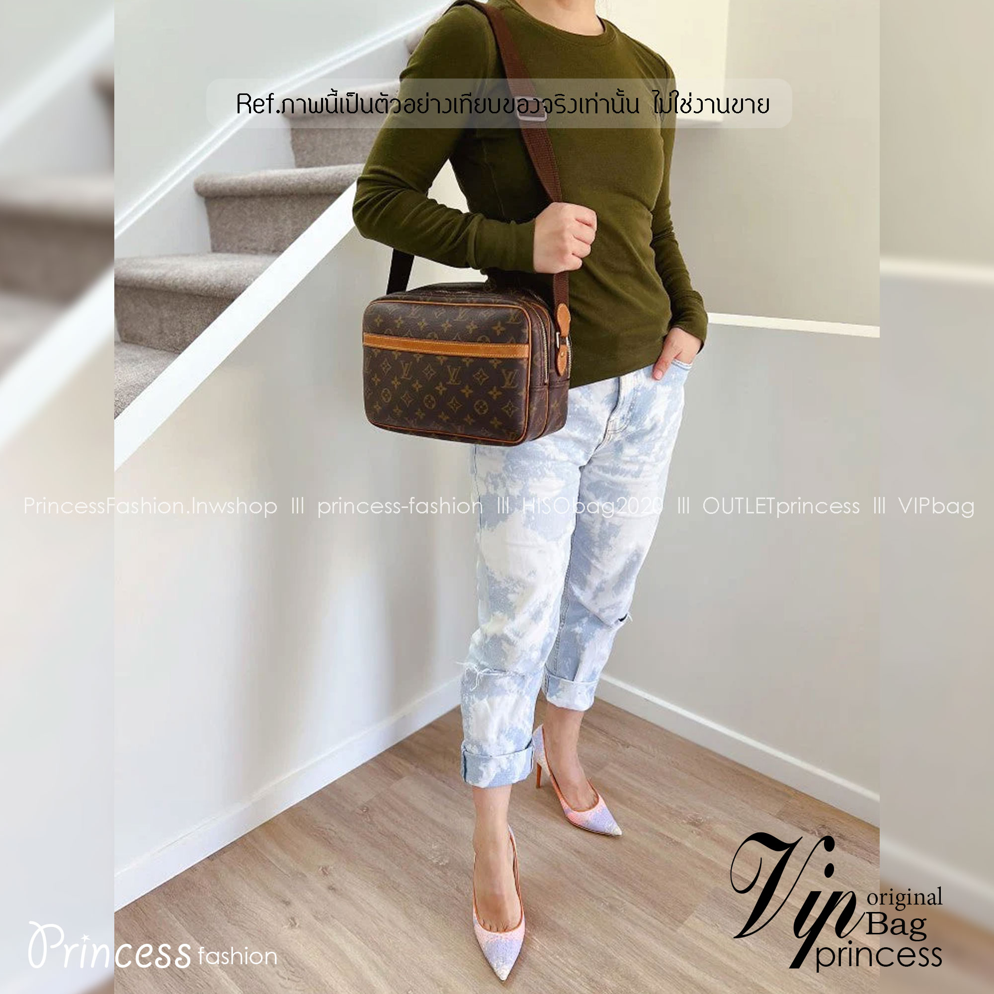 LV Reporter 28 Mongram Vintage Crossbody Bag / LV Messenger Bag กระเป๋าสะพายทรงแมสเซ็นเจอร์วินเทจ เกรดออริ ท็อป สลับแท้ 1:1 เกรดดีสุด หนังแท้ ผ่านทุก ตม. ใช้งานต่างประเทศได้