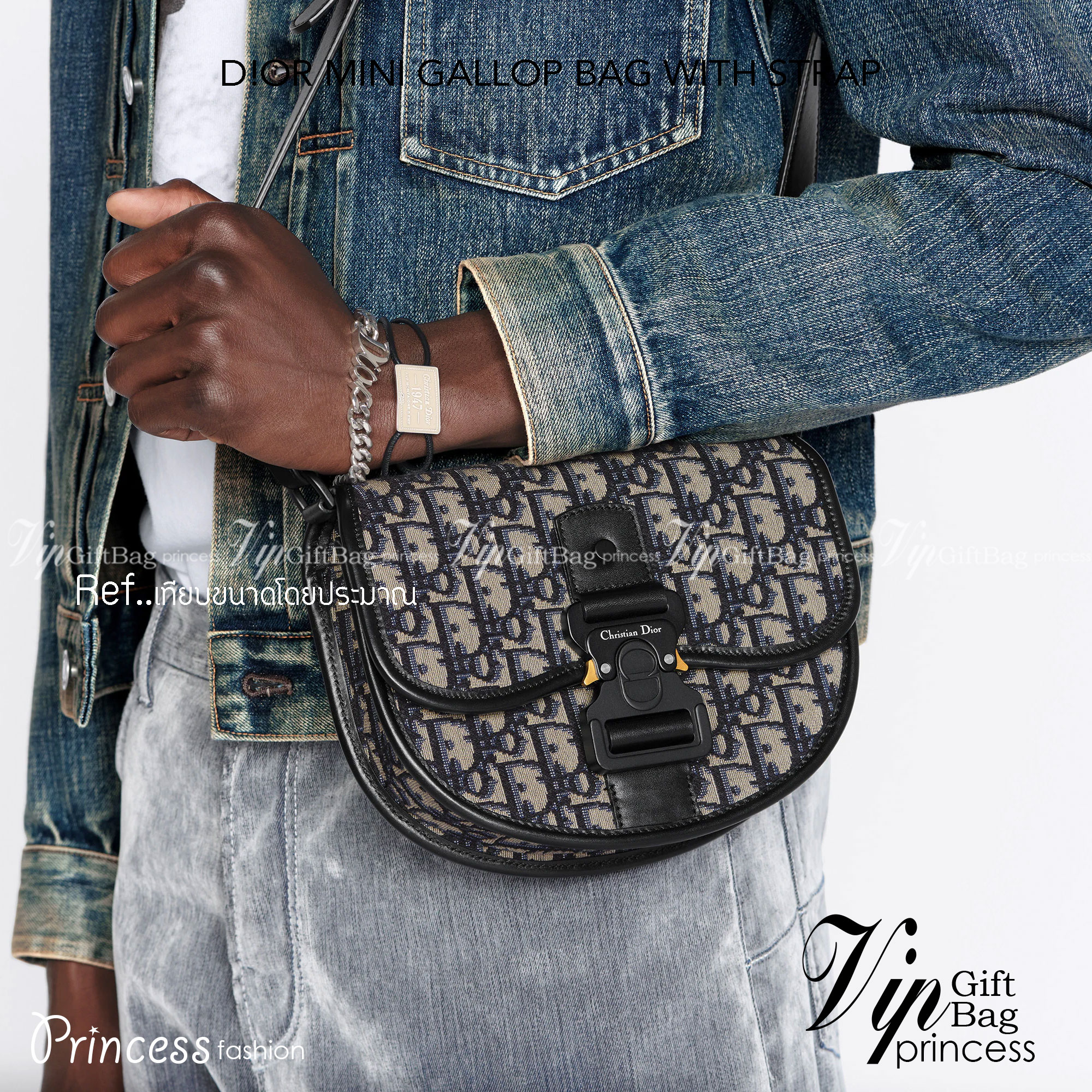 DIOR MINI GALLOP BAG WITH STRAP ภาพถ่ายจากงานขายจริง ใช้งานต่างประเทศได้