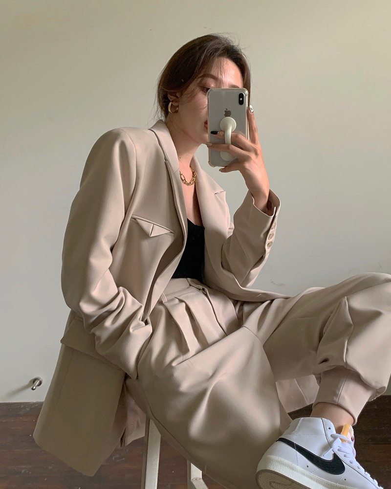 พร้อมส่ง 🐨🧦 Mood blazer suit สูทเบลเซอร์ & กางเกง น่ารักมาก (IN35573)