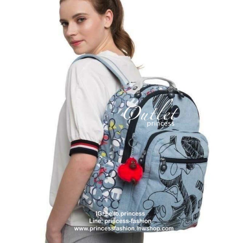 Kipling & Disney's 90 Years of Mickey Mouse Seoul GO Small& Large Laptop Backpack ฉลองครบ90ปีกับดิสนีย์กับรุ่นลิมิเตท เป้สวยๆที่มาวาดลวดลายและสีสันลงบนผ้าเป็นลายการ์ตูนมิคกี้ และไม่ลืมที่จะมีพวงกุญแจลิงเป็นสัญลักษณ์ ขนาดและไซส์ใช้ได้กับทั้งเด็กและผู้