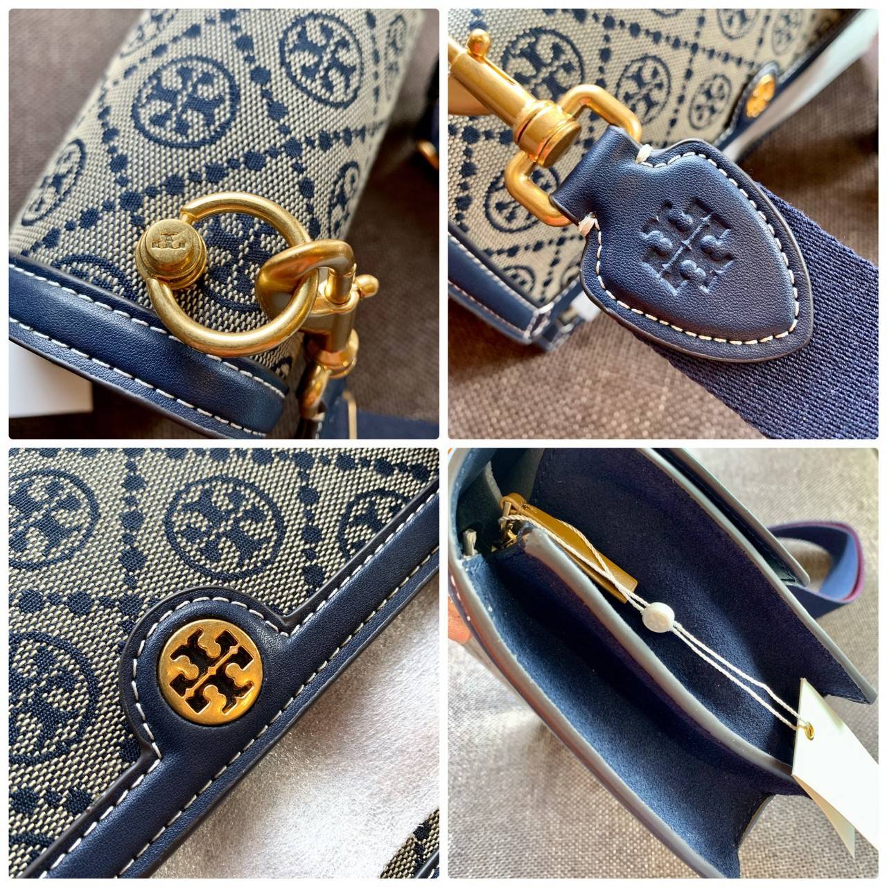 คุณภาพจัดเต็มกันเลยค่าา😘Tory Burch T Monogram Jacquard Shoulder Bag ห้ามพลาด! กระเป๋าสะพายแบบครอสบอดี้ร์ วัสดุJacquard+หนังแท้ชั้นดี ได้ลงตัวสวยงาม รูปแบบร่วมสมัยตามแบบฉบับแบรด์ได้ดีทีเดียวค่ะ! เปิดปิดกระเป๋าแบบอะไหล่แบรนด์ล็อคแม่เหล็ก