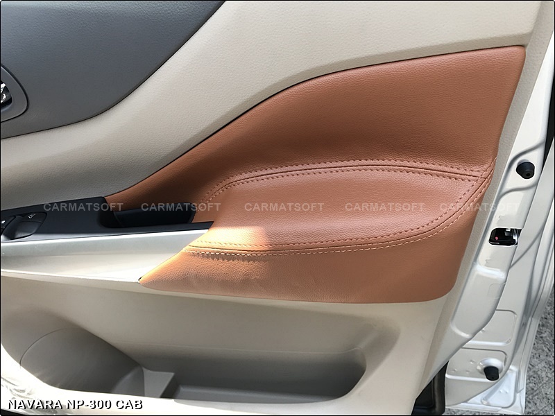 ชุดหุ้มเบาะรถยนต์ NAVARA NP-300 CAB หนังPVC เกรดA หนา1มิล สีน้ำตาลครีม