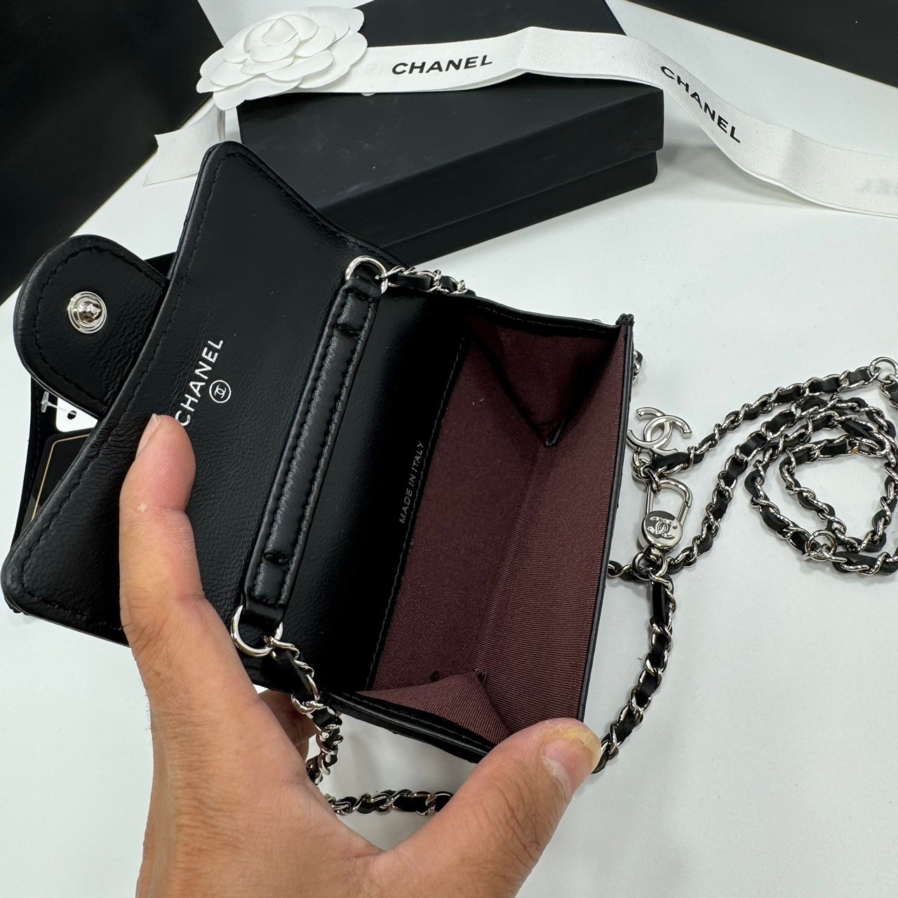 CHANEL mini wallet on chain crossbody กระเป๋าสตางค์พร้อมสายสะพายไซส์มินิ เกรดออริ 1:1 ใช้งานต่างประเทศได้ ภาพถ่ายจากงานขายจริง