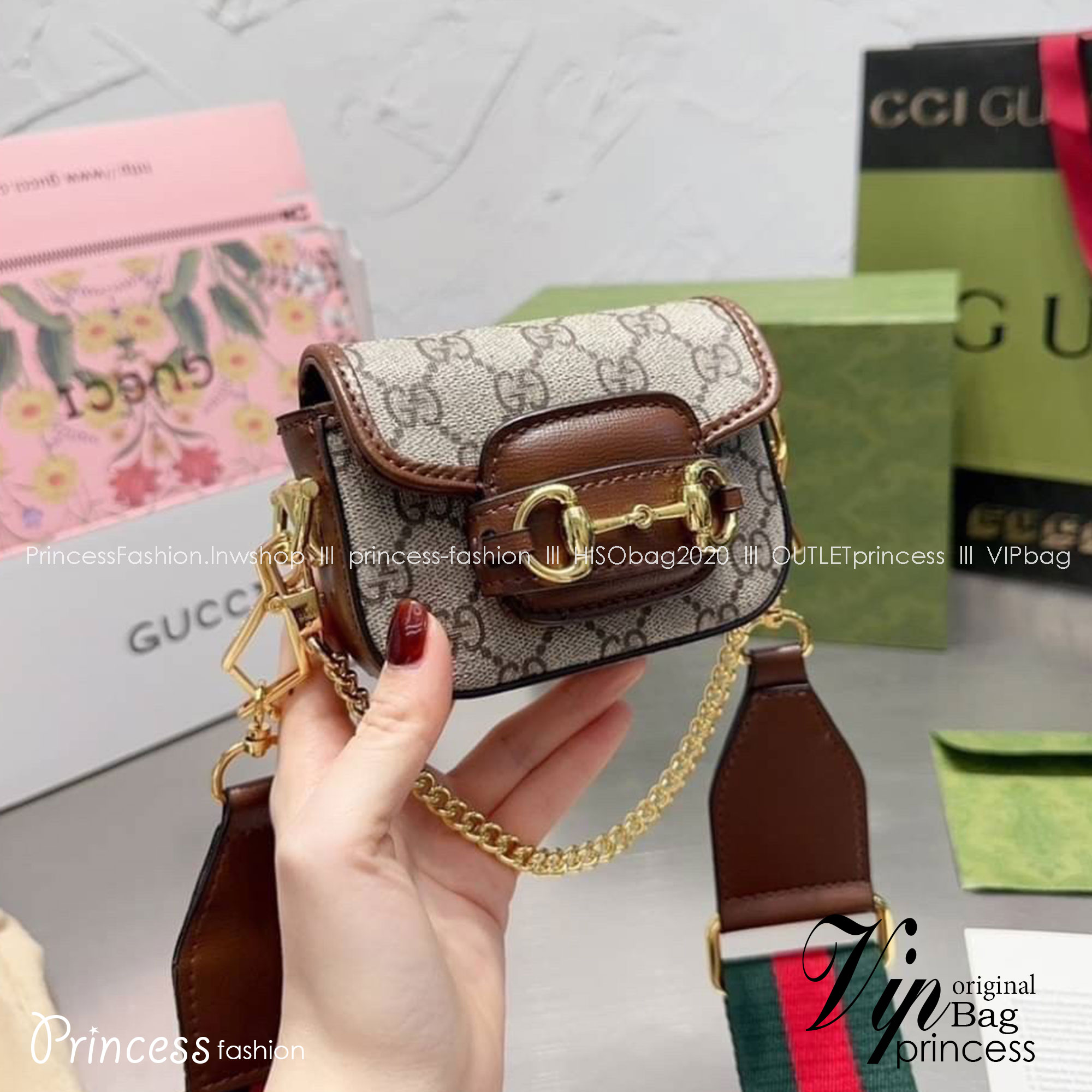 GUCCI HORSEBIT 1955 STRAP WALLET พร้อมส่ง กระเป๋าสะพายใบเล็กจิ๋ว มินิน่ารักน่าใช้ สายสะพายถอดได้ เลื่อนปรับระดับได้ เป็นอีกรุ่นที่น่าใช้มากๆ