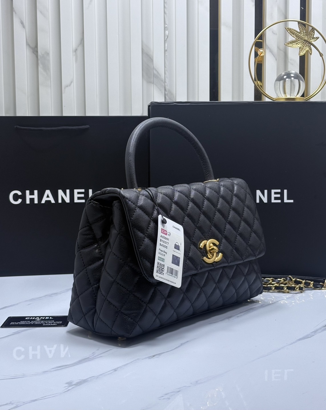 ORI หนังแท้ | Chanel Coco Top Handle Bag Medium 30cm กระเป๋าสะพายสุดคลาสสิค สวยหรูดูแพงเป็นอมตะ