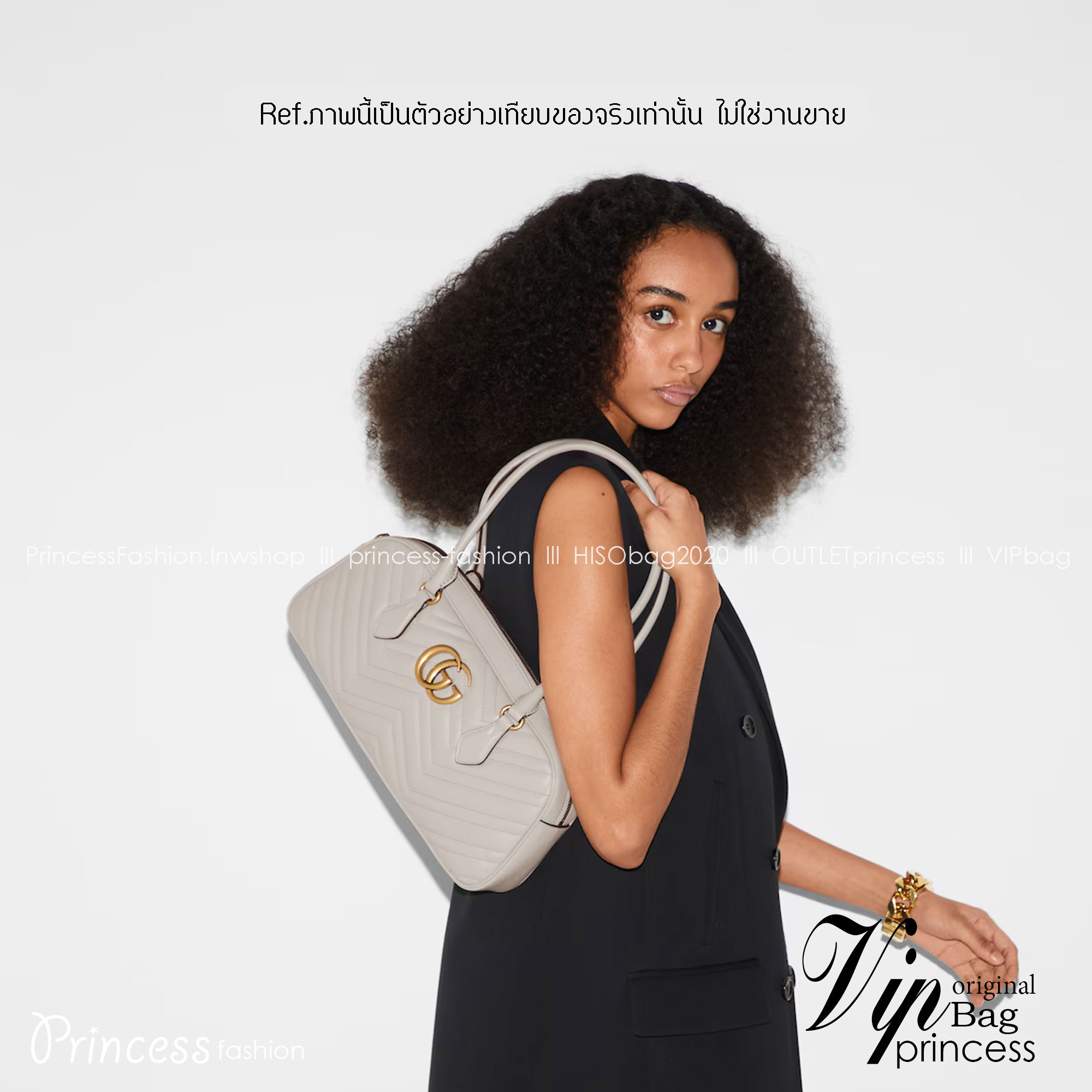 14" GUCCI GG MARMONT MEDIUM TOP HANDLE BAG กระเป๋าสะพายไหล่ใบใหญ่ หนังลายเชฟร่อนรุ่นใหม่ต้อนรับซัมเมอร์ สวยหรูตามตามแบบฉบับแบรนด์