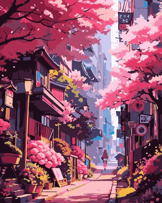 RCG004 ภาพระบายสีตามตัวเลข "ซอยเล็กสีชมพู"