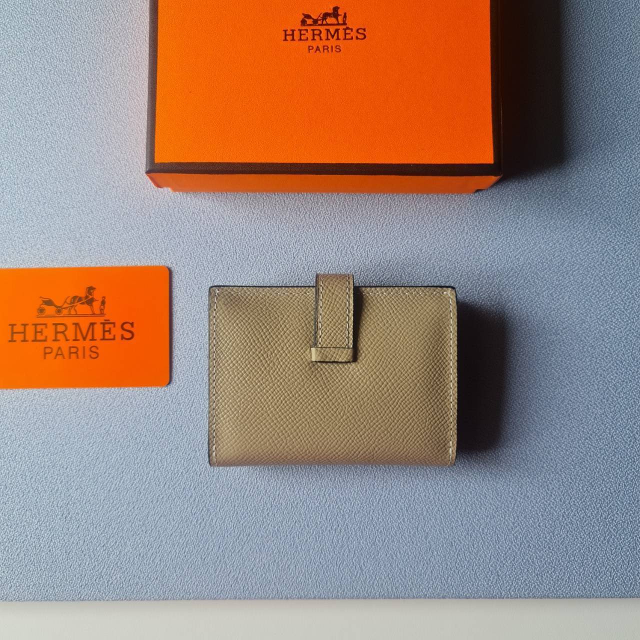 VIP หนังแท้ 】HERMES MINI BEARN WALLET UNISEX