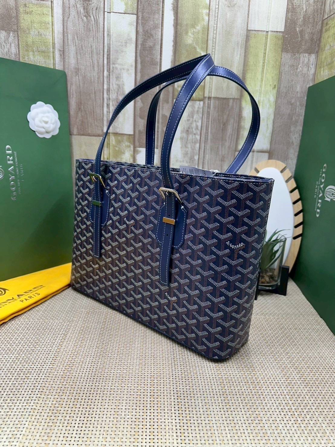 7 สี ORI หนังแท้ | GOYARD Goyardine Sac Marie Galante 35cm / Goyard Tote Bag กระเป๋าสะพายทรงโท้ท พร้อมหูจับใช้งานง่าย ภายในโล่งกว้าง หรูหราลงตัว