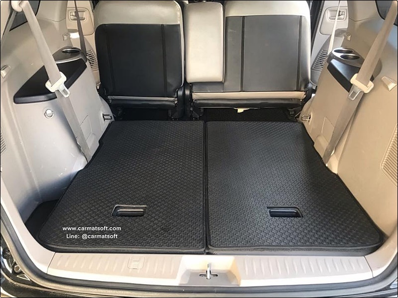 พรมปูพื้นรถยนต์ISUZU MU-X ลายไบเค่นสีดำ+แผ่นกันสึก เต็มคัน