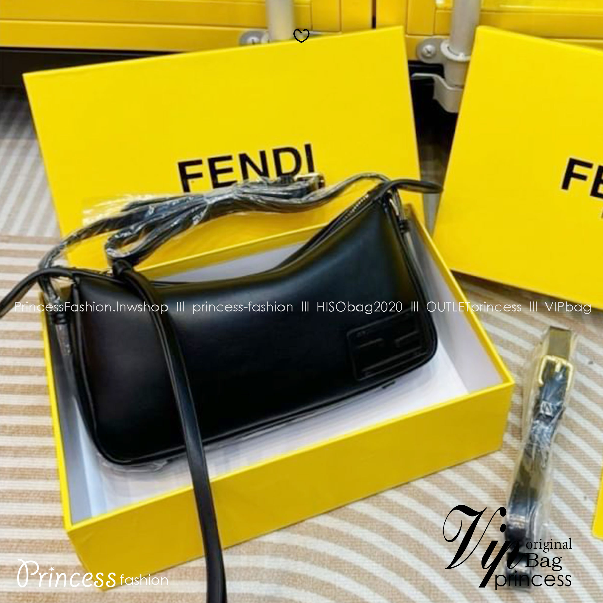 FENDI Simply Mini FF jacquard fabric bag กระเป๋าสะพายไซส์เล็ก กึ่งคลัทช์ มาพร้อมสายสะพายยาว จะถือใบเดี่ยวหรือสะพายข้าง ก็สวยเก๋ ไม่ซ้ำใคร