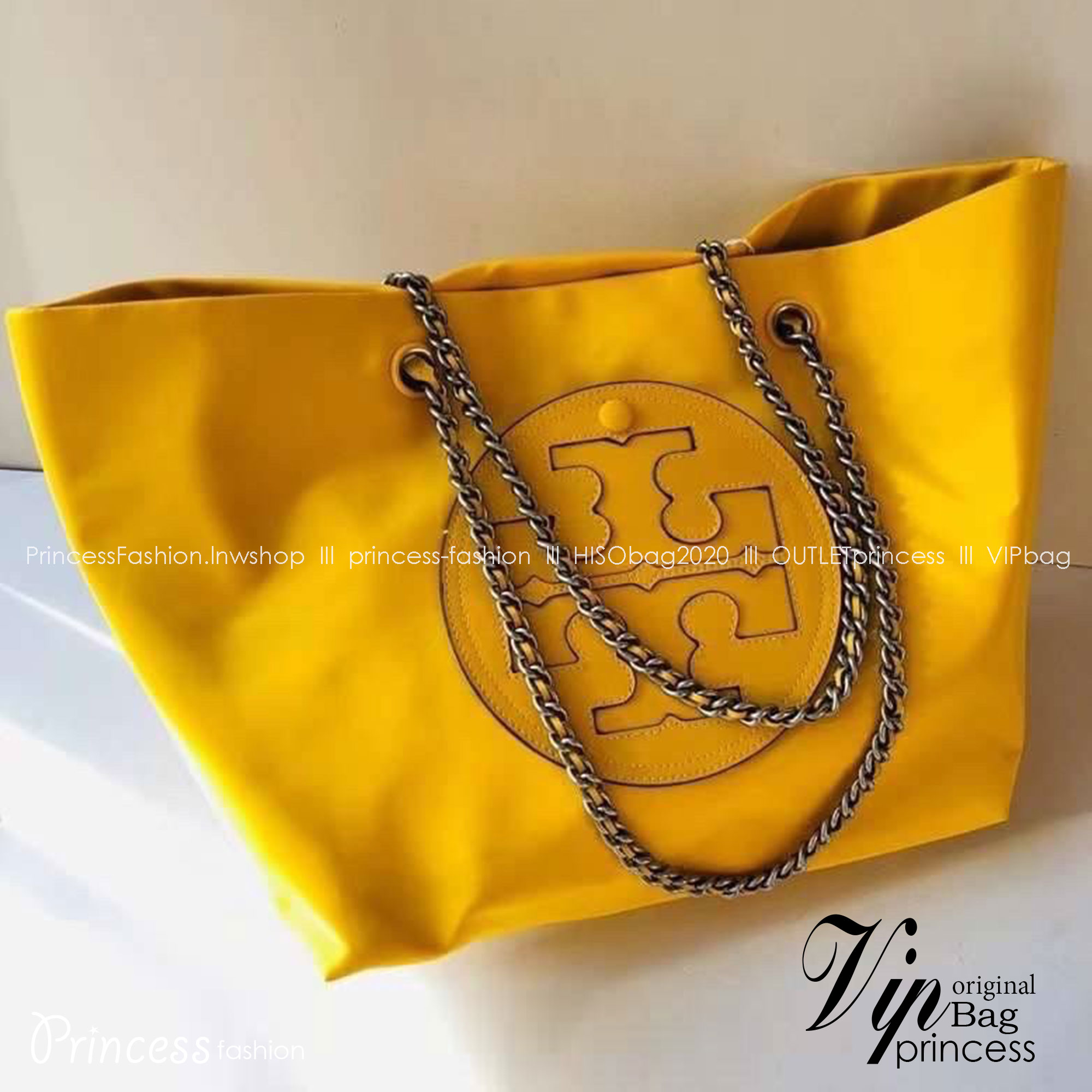 TORY BURCH Ella Chain Tote 32cm / TORY TOTE NYLON BAG พร้อมส่ง 4 สี กระเป๋าสะพายทรงโท้ท จุของได้เต็มที่ น้ำหนักเบา รูปทรงคลาสสิคชวนใช้