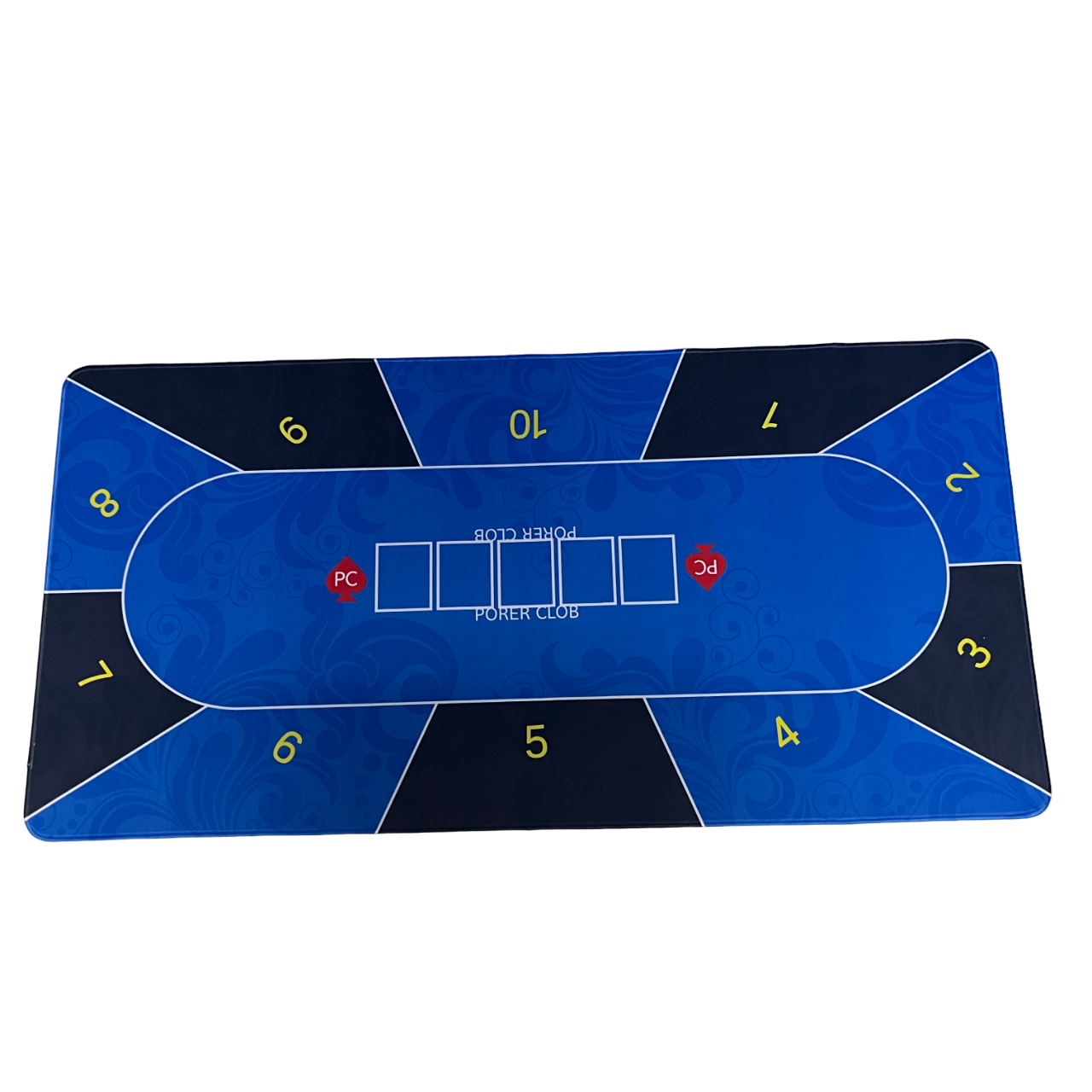 ผ้าปูโป๊กเกอร์ (Poker Mat)สีน้ำเงินสลับดำ สำหรับ 10 คนเล่น