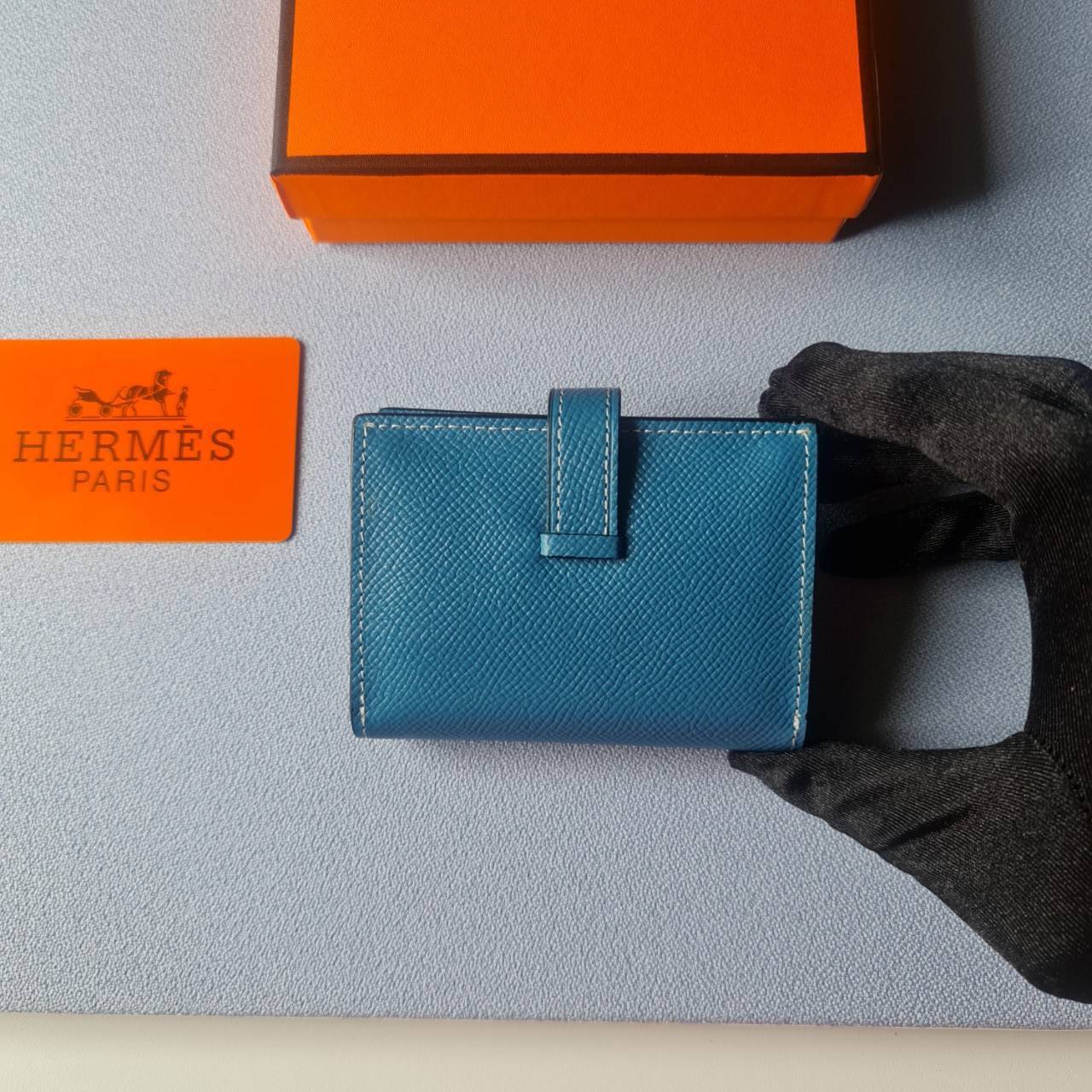 VIP หนังแท้ 】HERMES MINI BEARN WALLET UNISEX