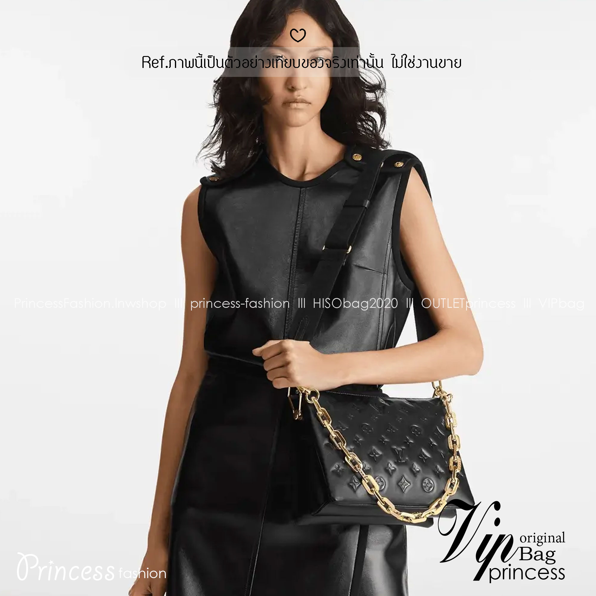 ORI หนังแท้ | LV Coussin PM bag Soft leather with Monogram pattern กระเป๋าถือสะพายไหล่ หรือถือเป็นกระเป๋าคลัทช์ หนึ่งในไอเท็มโดดเด่นจากแฟชั่นโชว์คอลเลกชันประจำฤดูกาล Spring-Summer หนังบุนวม