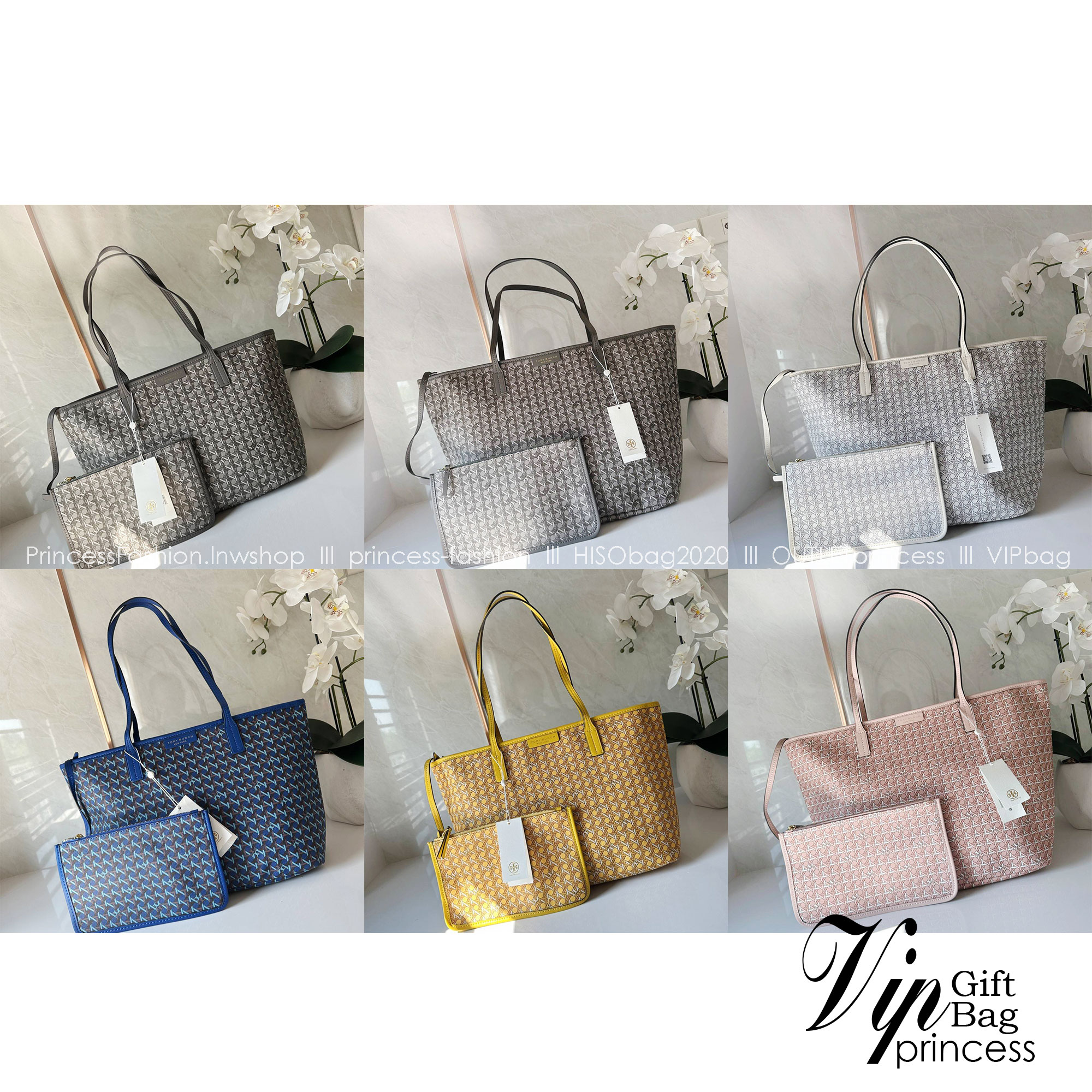 Tory Burch Ever Ready Zip Tote Small Coated Canvas / Tory Burch Geo Logo Tote กระเป๋าโท้ท พิมพ์ลายด้วยลวดลายสานตะกร้าอันเป็นเอกลักษณ์ของแบรนด์ ซึ่งได้แรงบันดาลใจจากความหลงใหลในงานจักสานของผู้ก่อตั้ง