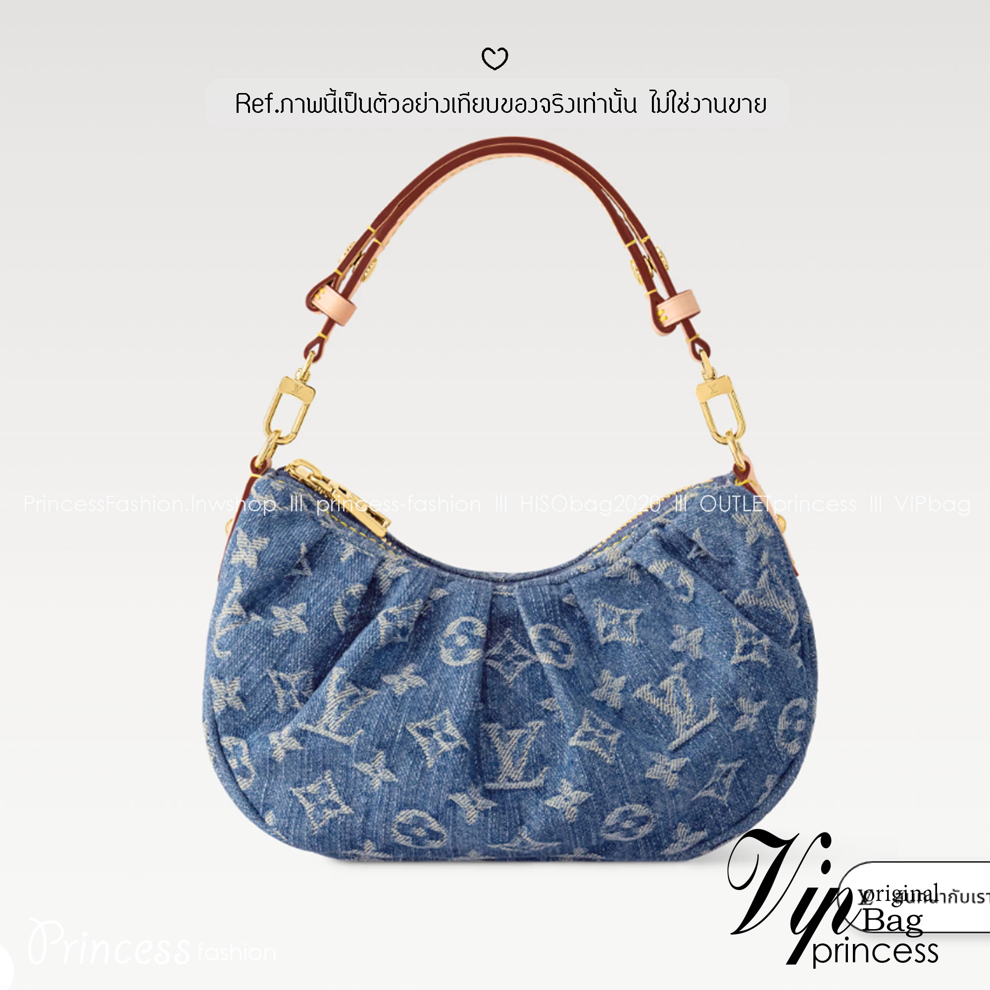 TOP ORI หนังแท้ | LV Pochette Valley bag / LV Hobo Bag กระเป๋าสะพายทรงโฮโบ ปรับลุคใหม่ด้วย Monogram Denim นำเสนอดีไซน์คลาสสิกสไตล์ร่วมสมัย