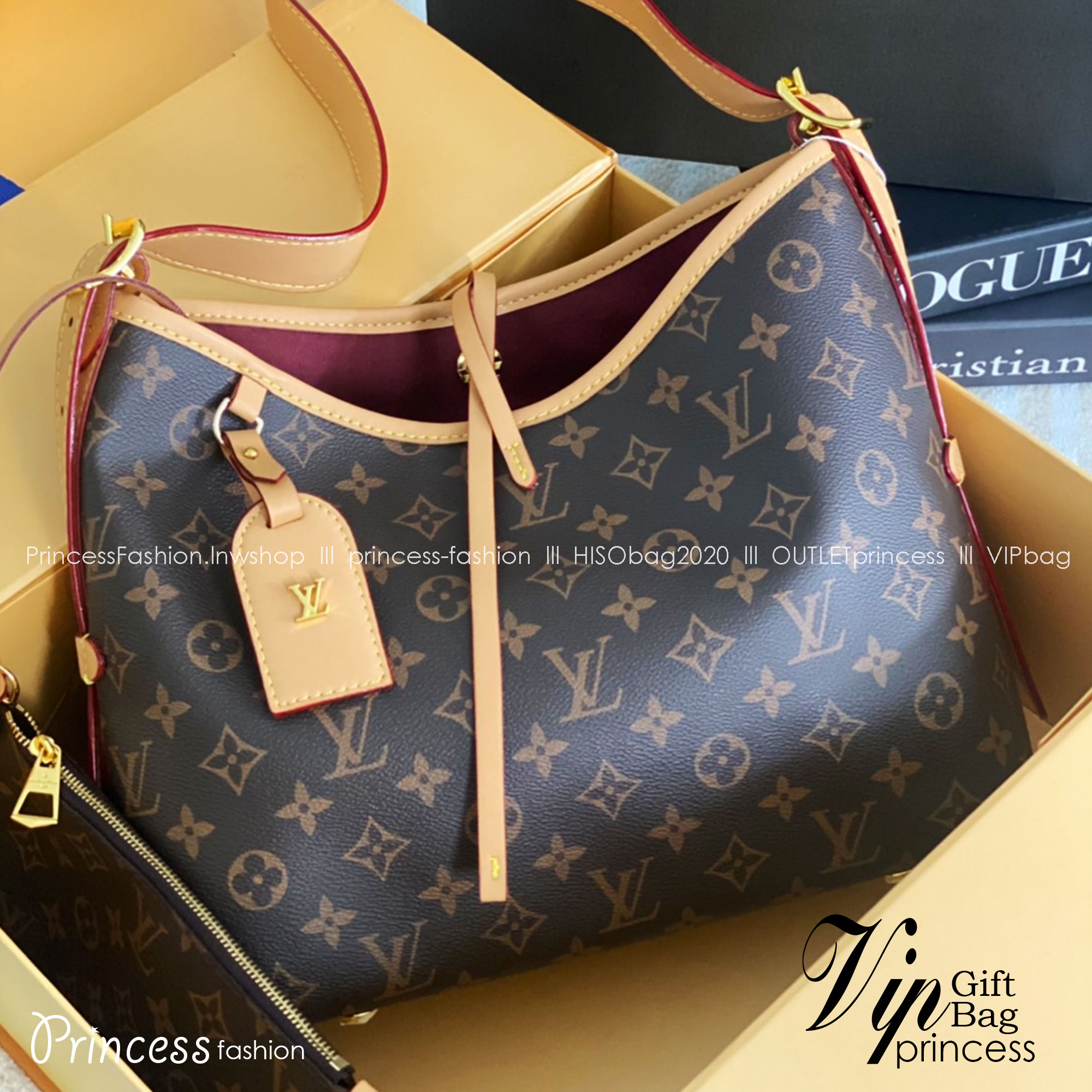 LV CarryAll PM Monogram / LV HOBO BAG / LV Tote Shopping Bag เกรดออริจินอล พร้อมส่งที่ไทย กระเป๋าถือแคนวาสแต่งขอบหนัง ผสานเสน่ห์สวยงามเข้ากับดีไซน์ที่ง่ายต่อการใช้งาน พกพาไปได้ทุกที่