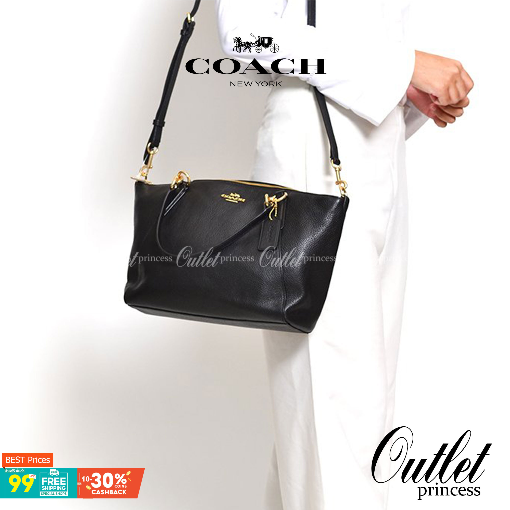 COACH F36675 SMALL KELSEY SATCHEL กระเป๋าถือ/สะพายข้าง ทรงพัดรุ่นคลาสสิค ขายดีทุกรอบ ด้วยรูปทรงที่สวย ใช้งานง่าน มีหูจับในตัว และสายครอสมาให้ วัสดุหนัง pepble สัมผัสดี (หนังจะมีรอยกดทับบ้าง ใช้งานเรื่อยๆหนังจะฟูขึ้นปกติ) เปิด-ปิดด้วยซิป รูดใช้งานง่าย ภายใ