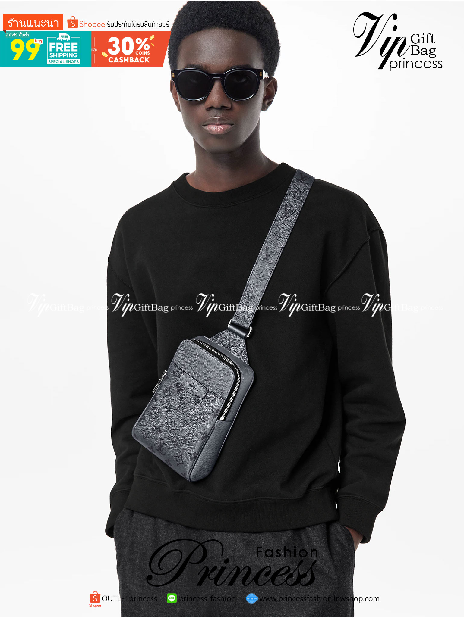 LV SLINGBAG OUTDOOR / LV Phone bag เกรดออริจินอล ใช้ได้ทั้งผู้หญิงผู้ชาย พร้อมส่งที่ไทย ภาพสินค้าถ่ายจากงานขายจริง ใช้งานต่างประเทศได้