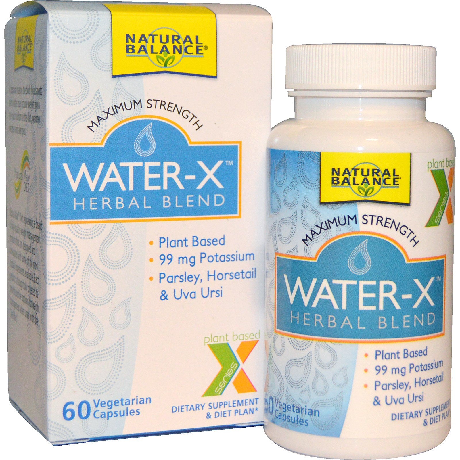 ส่งฟรีีลงทะเบียนมีพร้อมส่งค่ะ Natural Balance Water-X Herbal Blend Maximum Strength 60 Veggie Caps