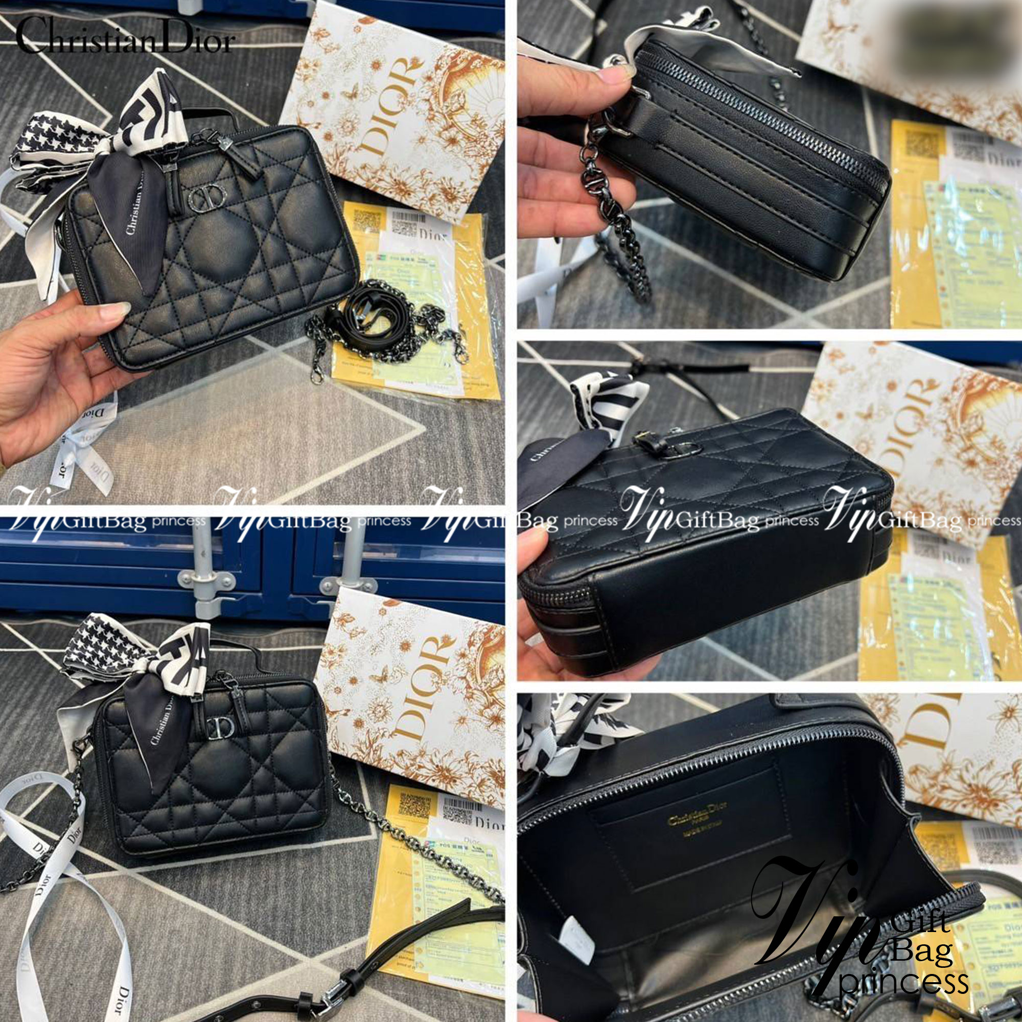 DIOR Caro Box Bag with Chain กระเป๋าสะพายทรงกล่อง หรูหรา ใช้งานง่าย ภายในเป็นช่องโล่ง มีช่องย่อย มาพร้อมสายสะพาย crossbody ถอดได้ ที่สามารถปรับใช้ได้หลากหลายสไตล์ เป็นสีที่ใช้งานได้ทุกโอกาส มาครบ box set ให้เก็บเป็นคอลเลคชั่นได้ ในราคาสุดคุ้ม จัดเลย!!