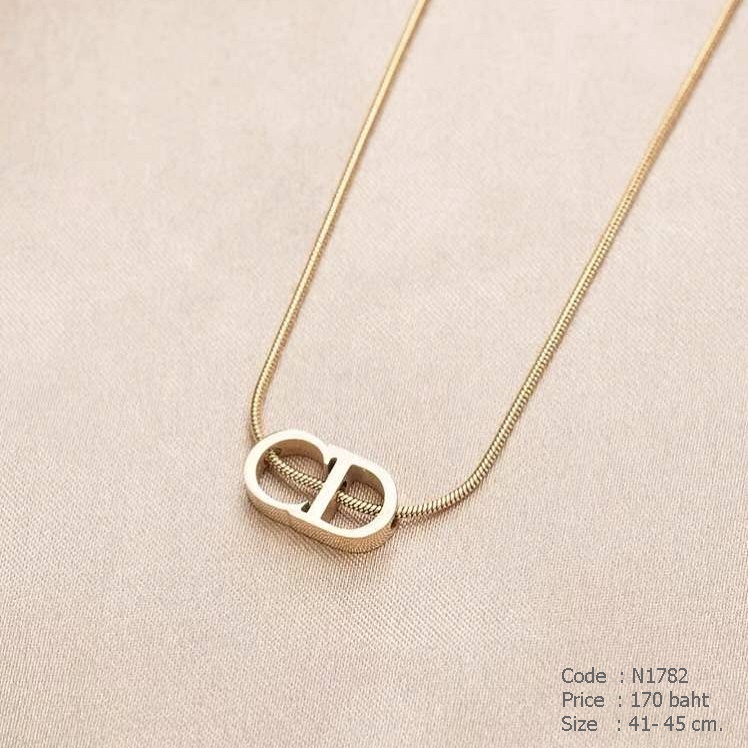 สร้อยคอสแตนเลสสีทอง จี้ CD