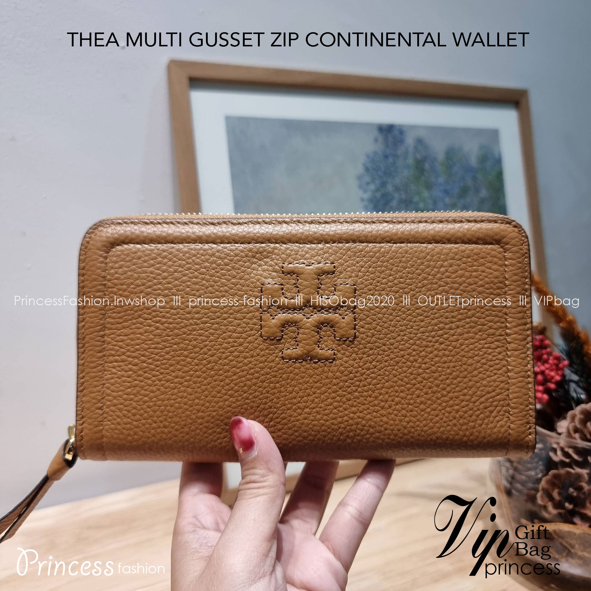 TORY BURCH THEA MULTI GUSSET ZIP CONTINENTAL WALLET กระเป๋าสตางค์ใบยาวเบสท์เซลเลอร์ ขนาดกำลังพอเหมาะ ดีไซน์เรียบหรู