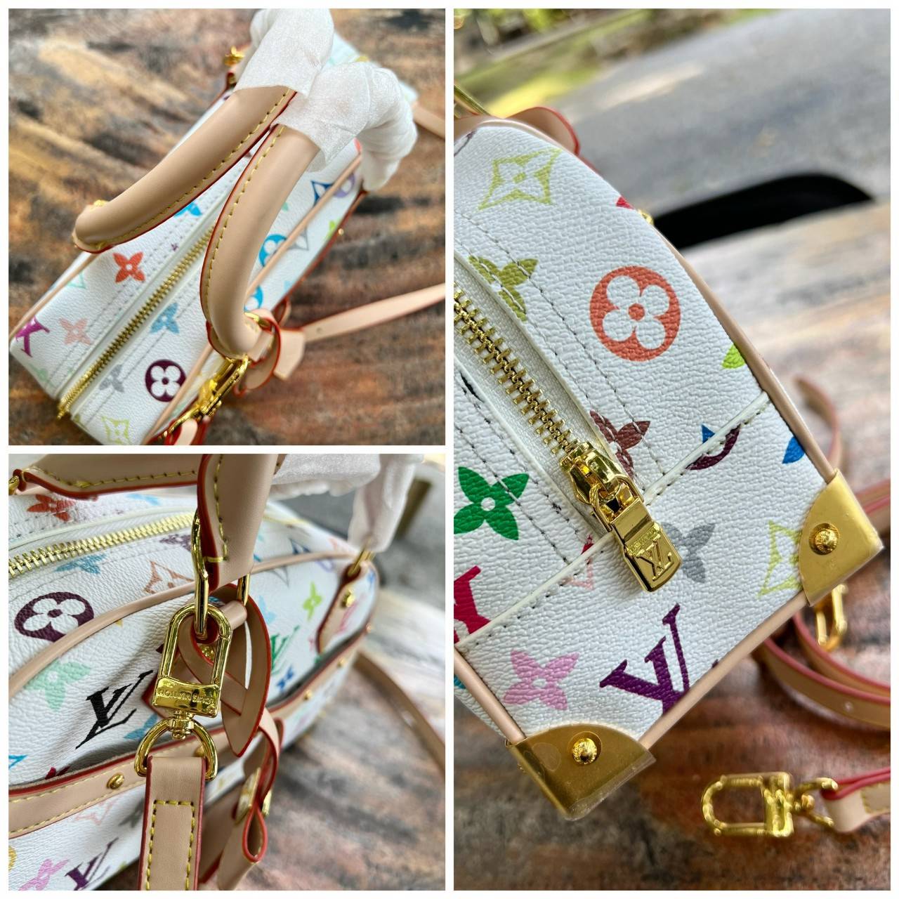 ORI หนังแท้ | LV x TM Handbag East West Murakami ซีซั่นนี้จะเป็นรุ่นไหนไปไม่ได้นอกจากรุ่นใหม่ล่าสุด พิมพ์ลายโมโนแกรมทั้งใบทรงล้ำสมัย หนังแท้นิ่มอย่างดี ประดับด้วยหมุดโลหะสีทองสุดหรูค่ะ