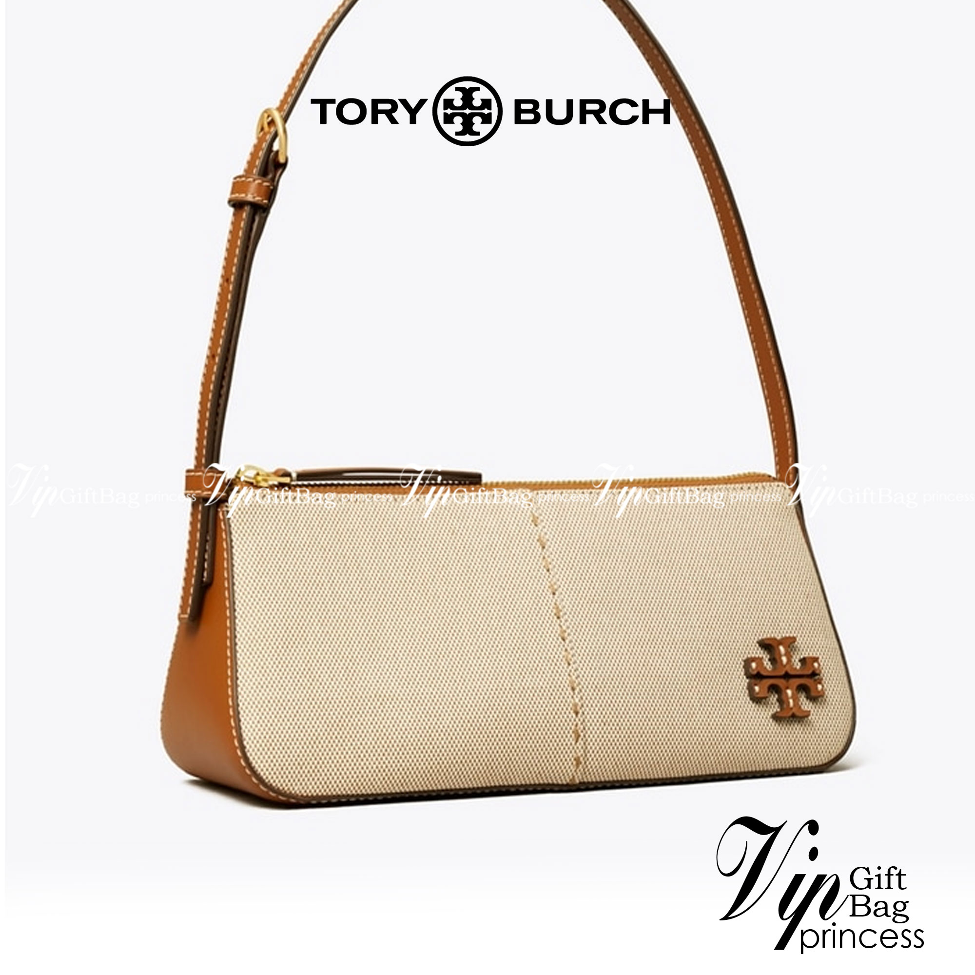 TORY BURCH MCGRAW CANVAS WEDGE กระเป๋าสะพายไหล่ ทรงสวยไม่ซ้ำ ไม่เกร่อ!! สะดวกใช้งาน ดีไซน์เรียบแต่แฝงความหรู และคลาสสิคในตัว วัสดุผ้าแคนวาสตัดสลับหนังแท้ สวยคม เปิด-ปิดด้วยซิป ภายในเป็นช่องโล่ง มีช่องย่อยเก็บบัตร มาพร้อมสายสะพายในตัว ปรับได้อีกเล็กน้อย ไอ