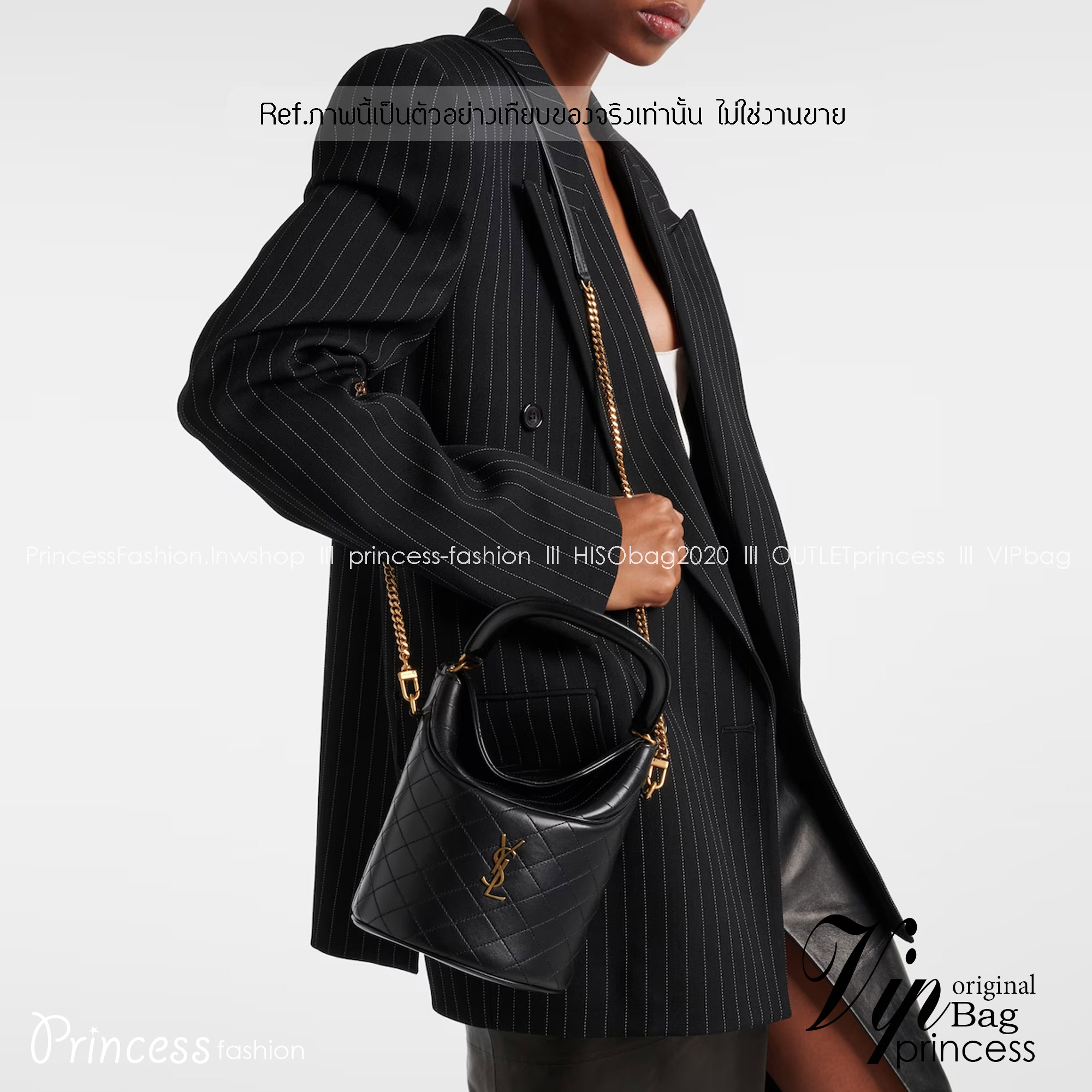 YSL GABY BUCKET BAG IN LAMBSKIN กระเป๋าสะพายทรงถัง งานหนังเต็มใบ เกรดออริ 1:1 ใช้งานต่างประเทศได้